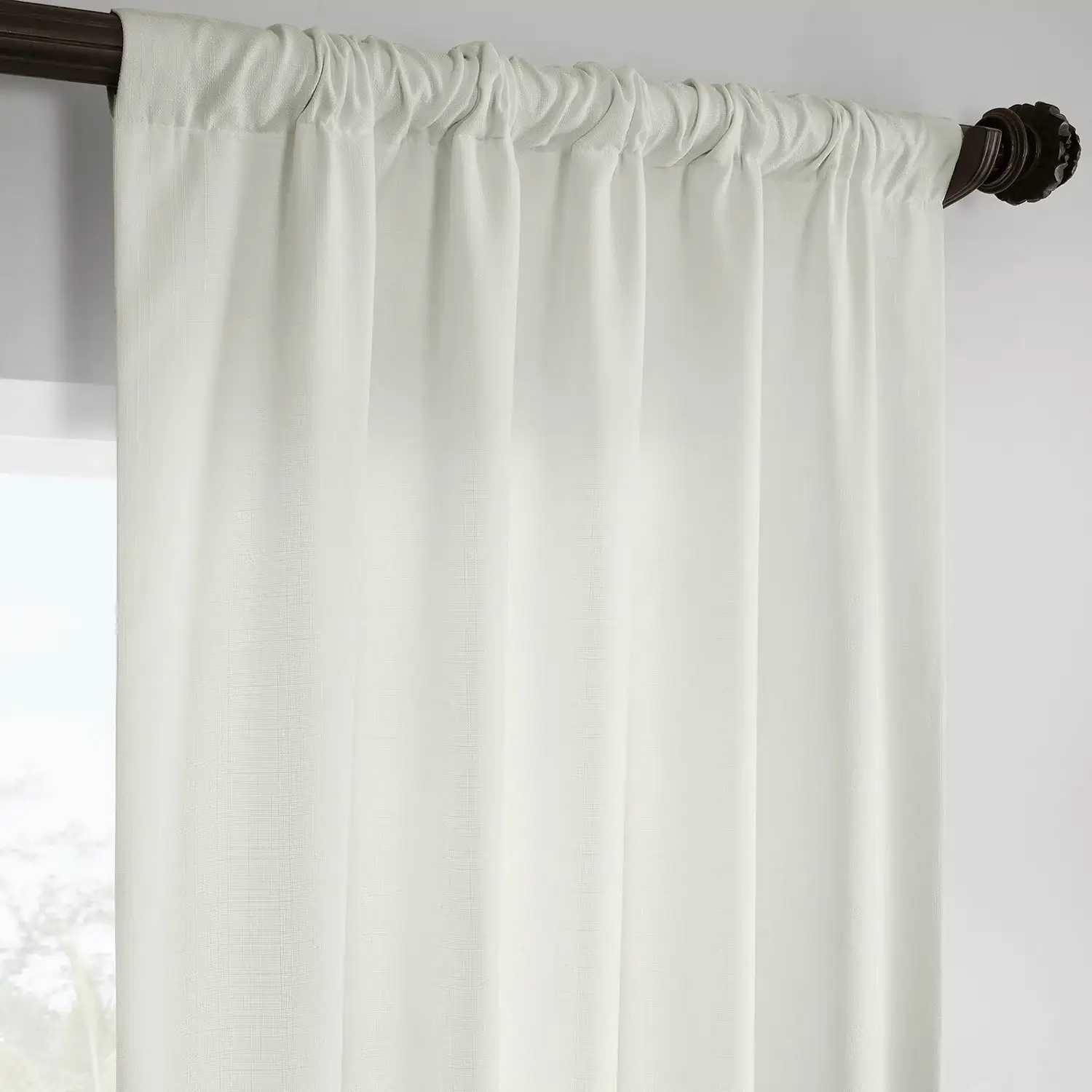 Magnolia Off White Italian Faux Linen Custom Curtain - Image 4