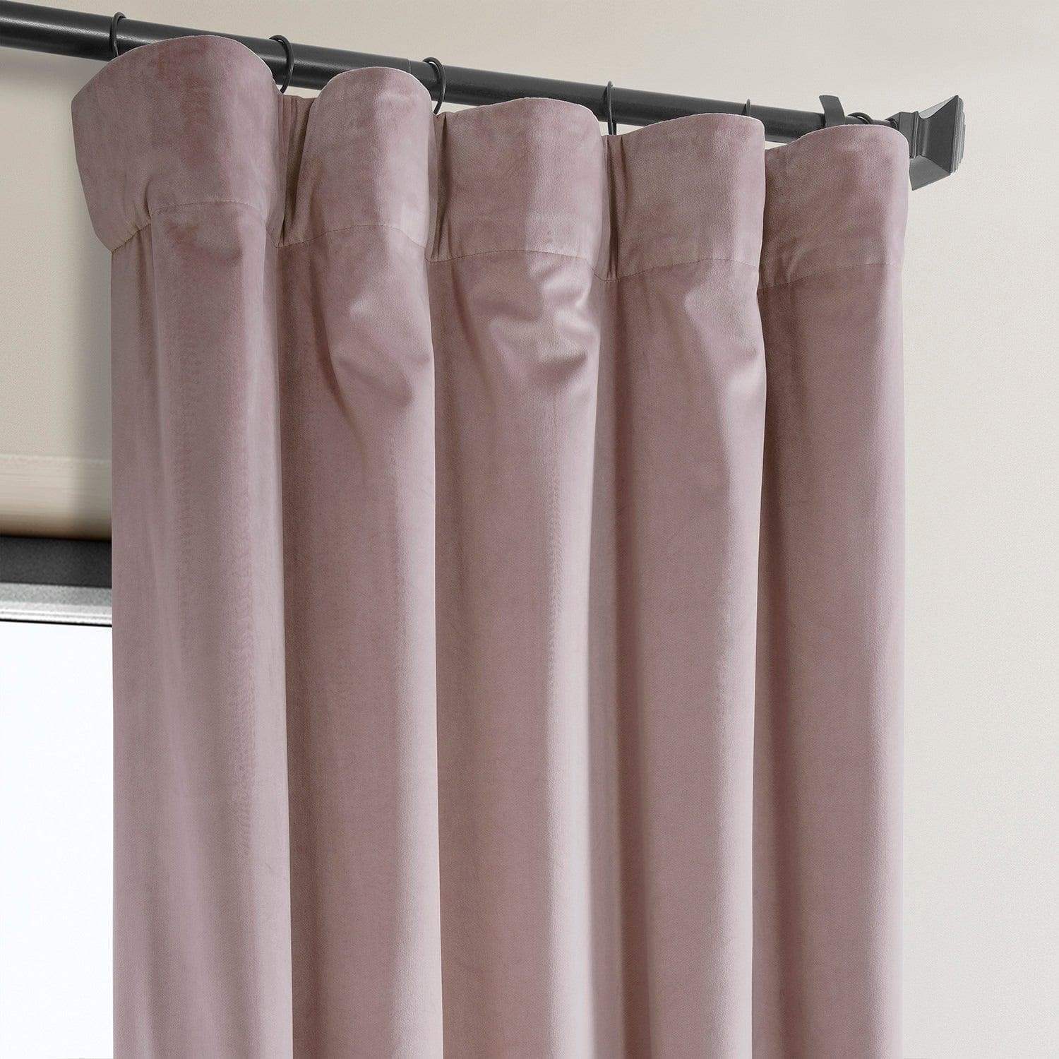 Mauve Heritage Plush Velvet Room Darkening Curtain - Image 2
