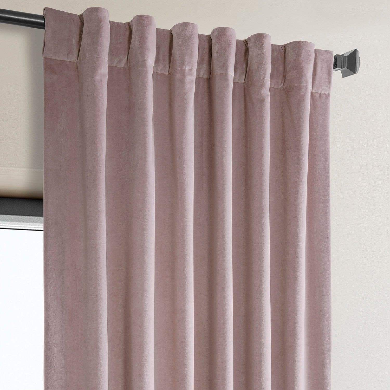 Mauve Heritage Plush Velvet Room Darkening Curtain - Image 3