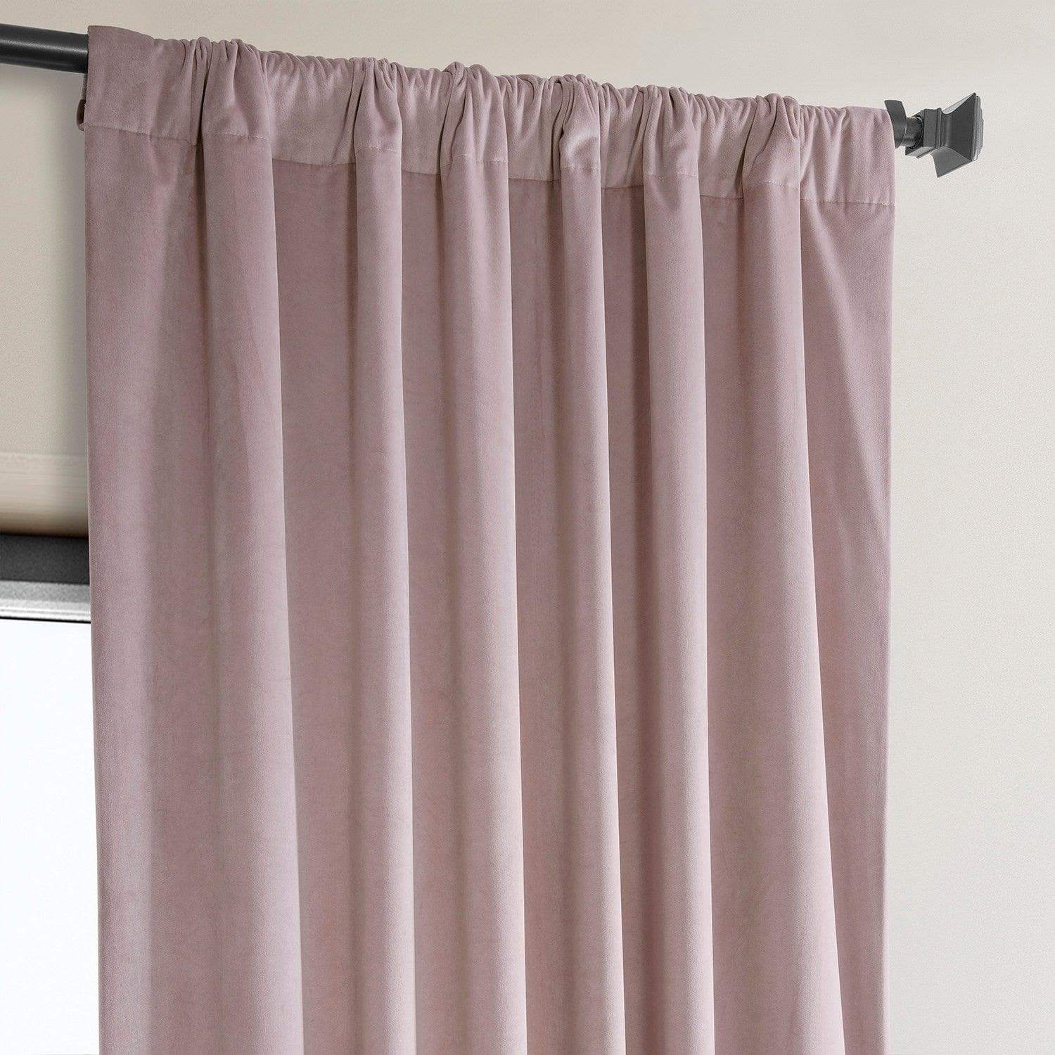 Mauve Heritage Plush Velvet Room Darkening Curtain - Image 4