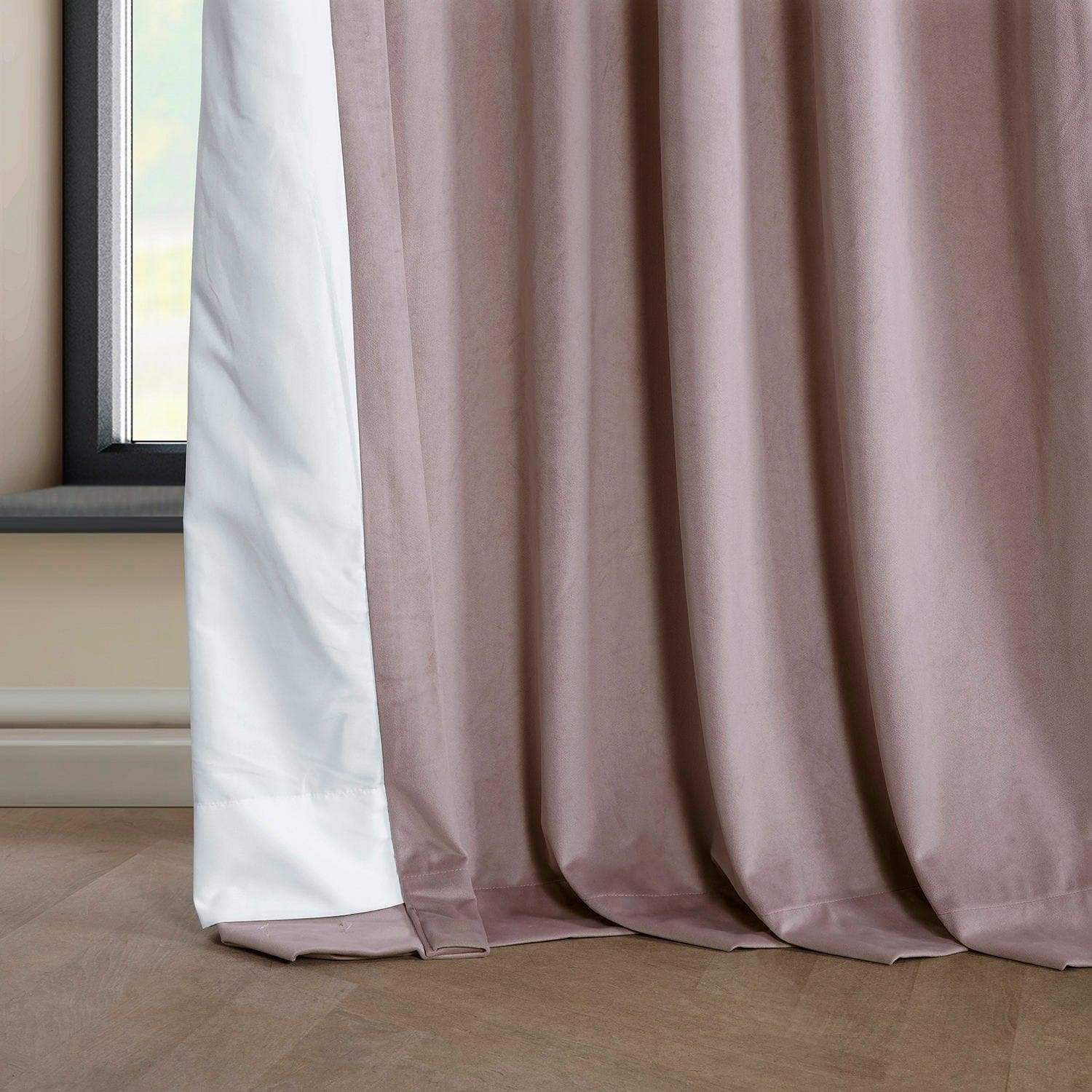 Mauve Heritage Plush Velvet Room Darkening Curtain - Image 5