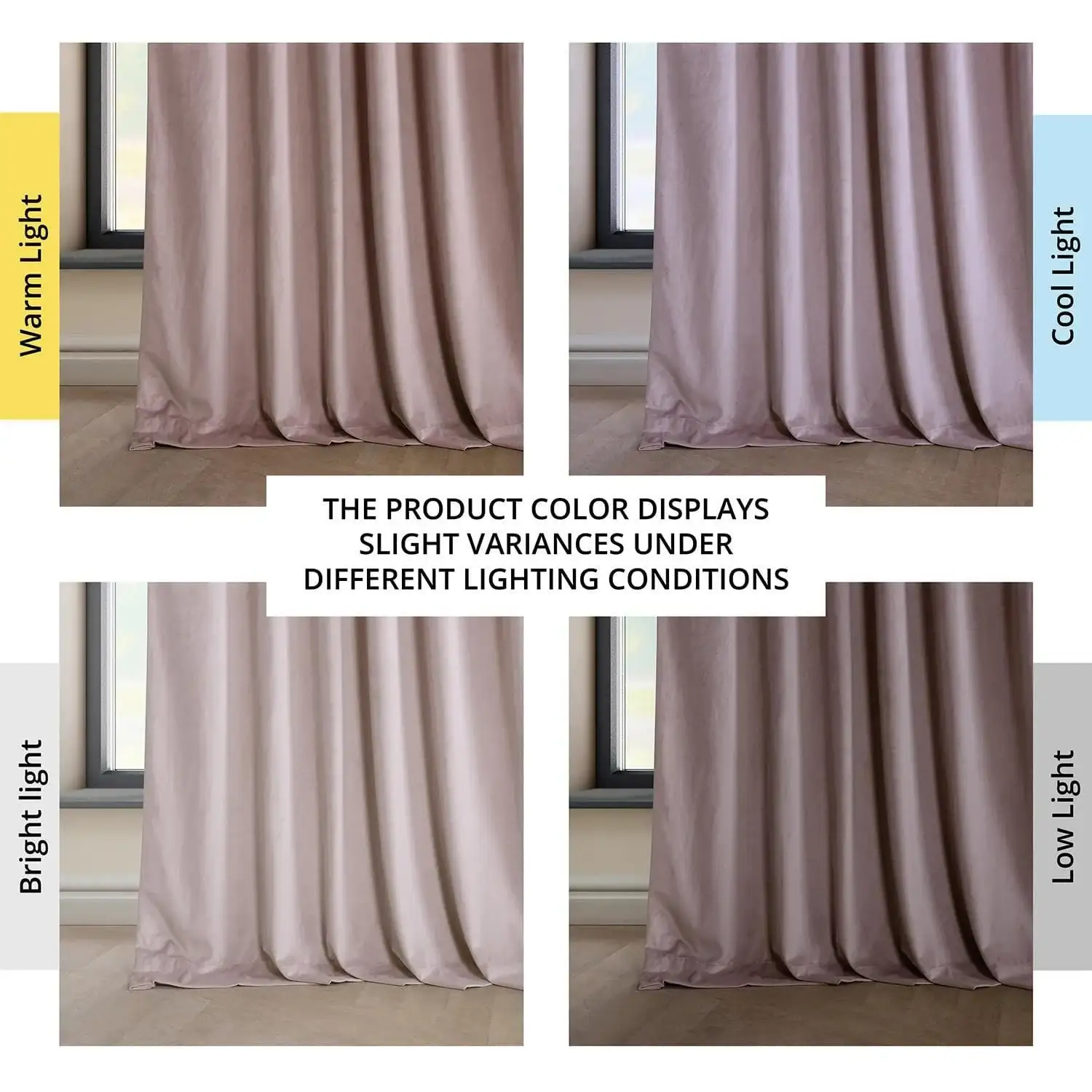 Mauve Heritage Plush Velvet Room Darkening Curtain - Image 6