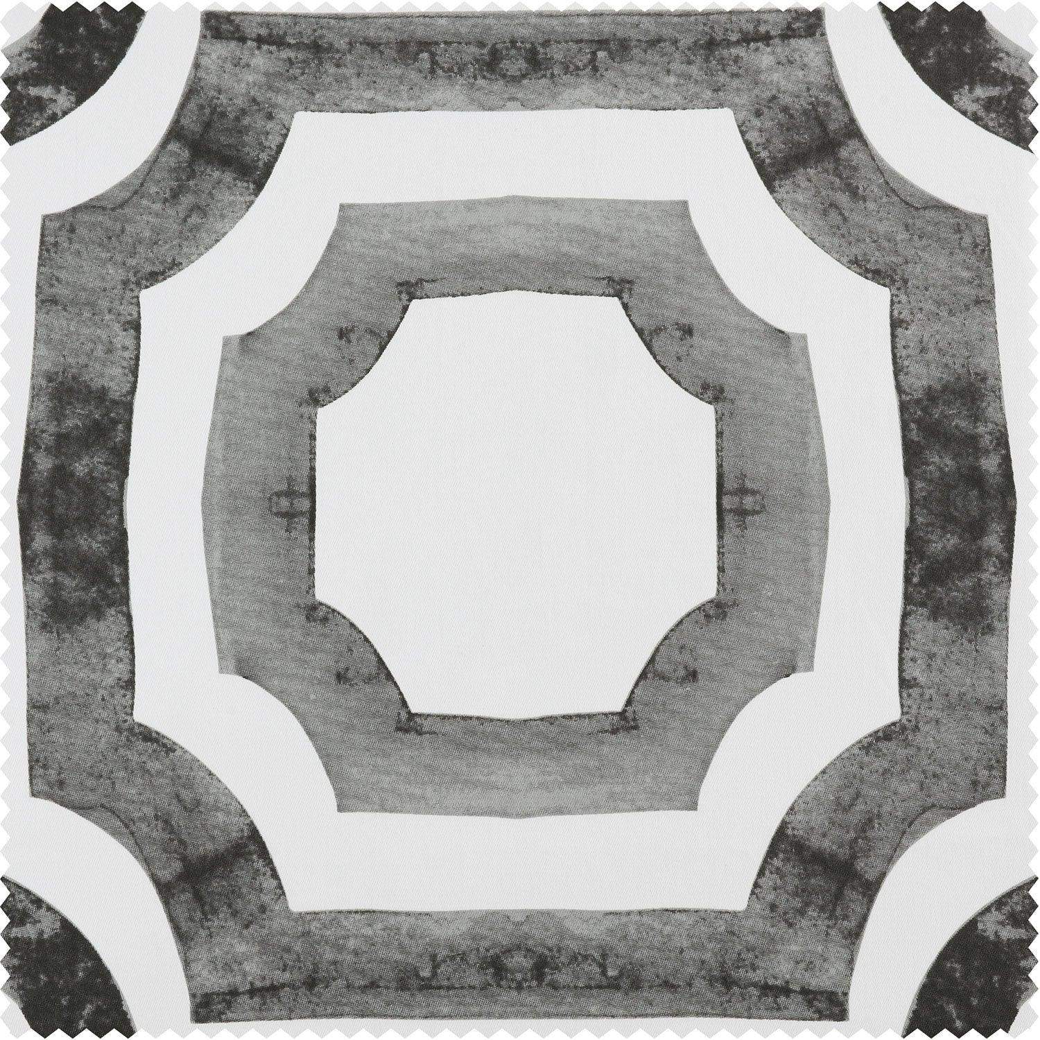 Mecca Steel Geometric Printed Cotton Roman Shade - Image 3