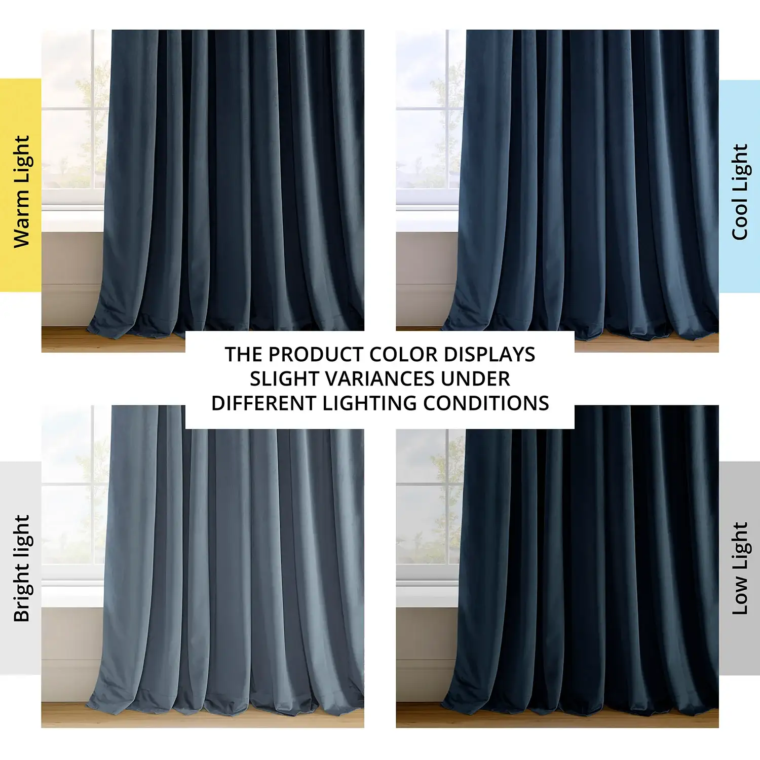 Midnight Blue Signature Velvet Blackout Curtain - Image 7