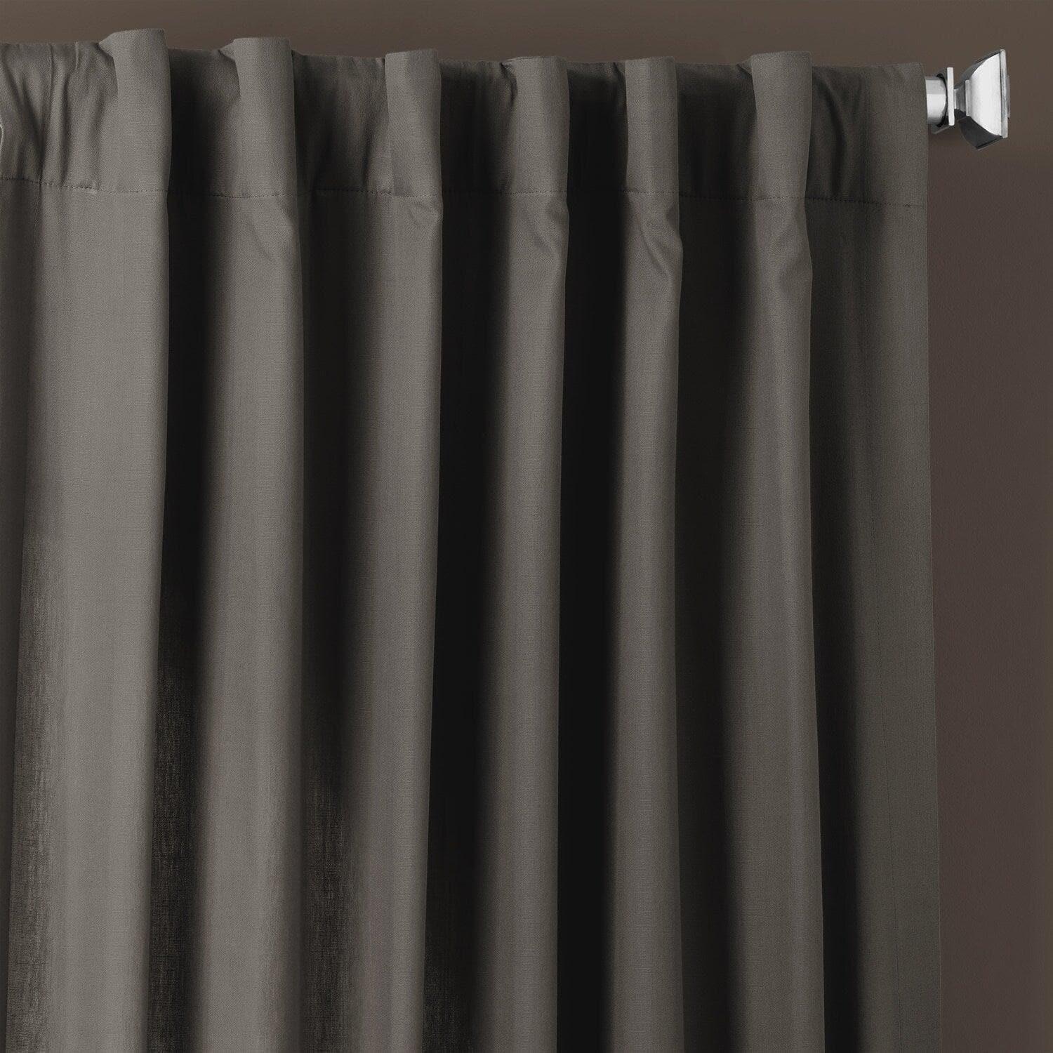 Millstone Grey Solid Cotton Curtain - Image 3
