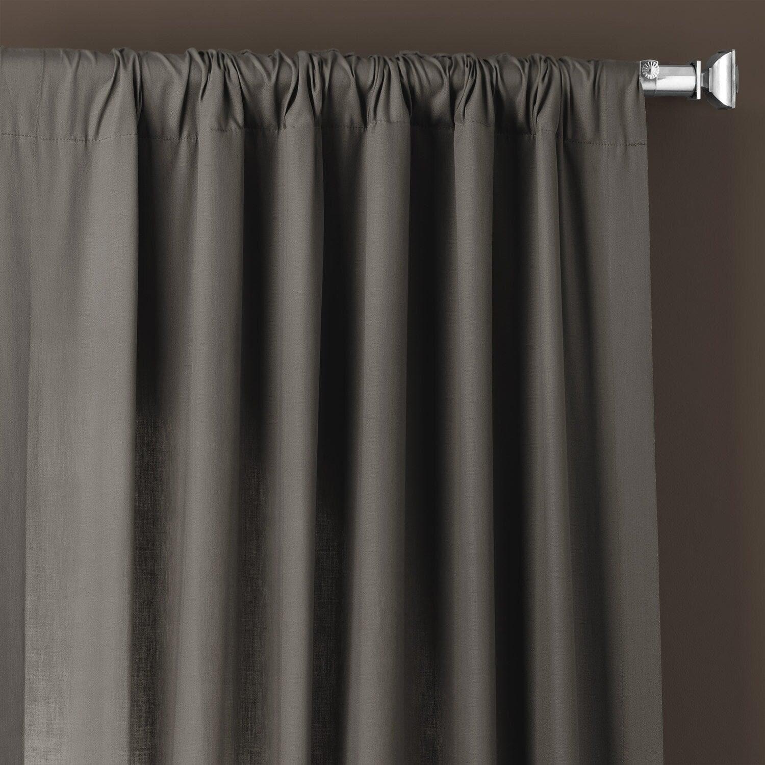 Millstone Grey Solid Cotton Curtain - Image 4