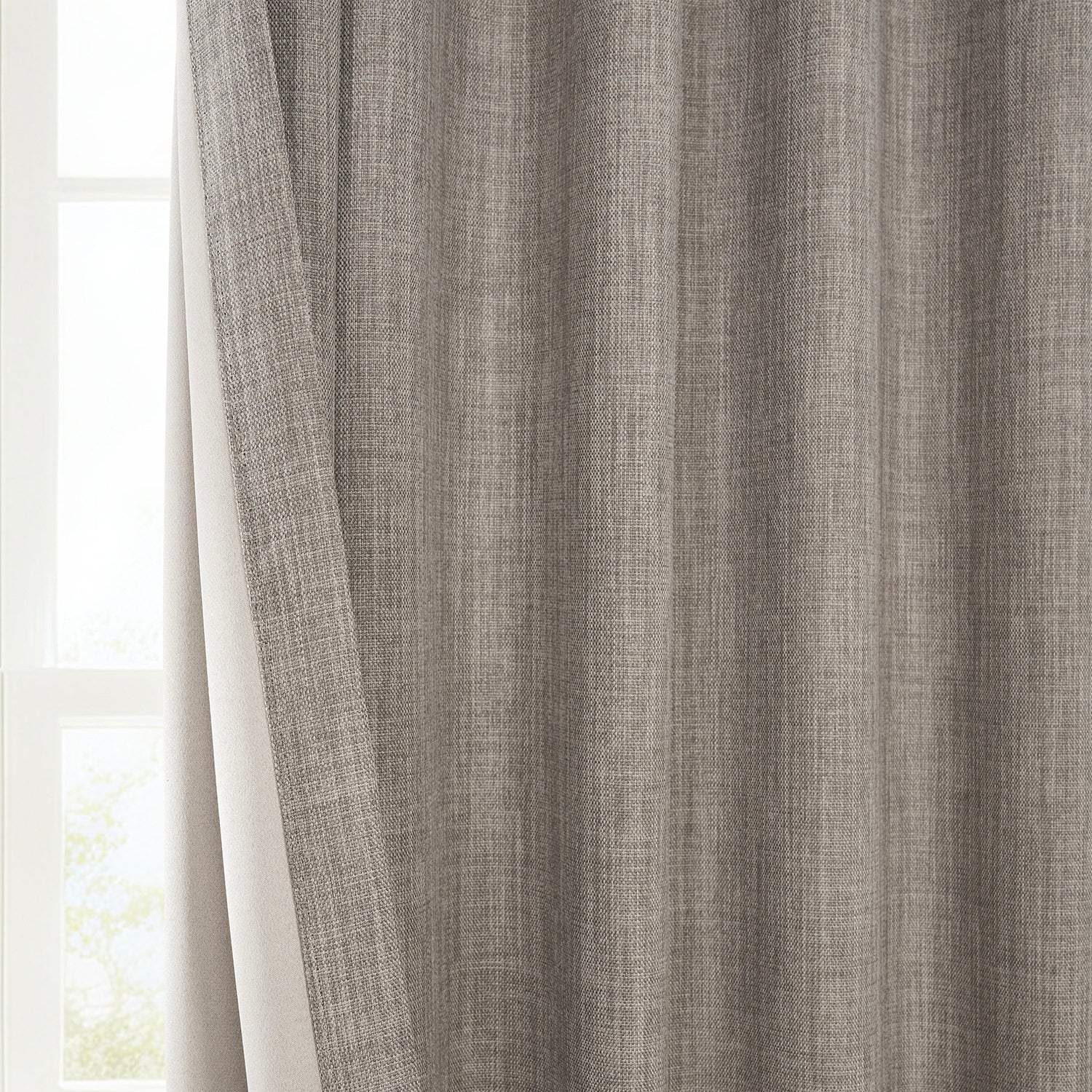 Mink Grommet Textured Faux Linen Room Darkening Curtain - Image 3