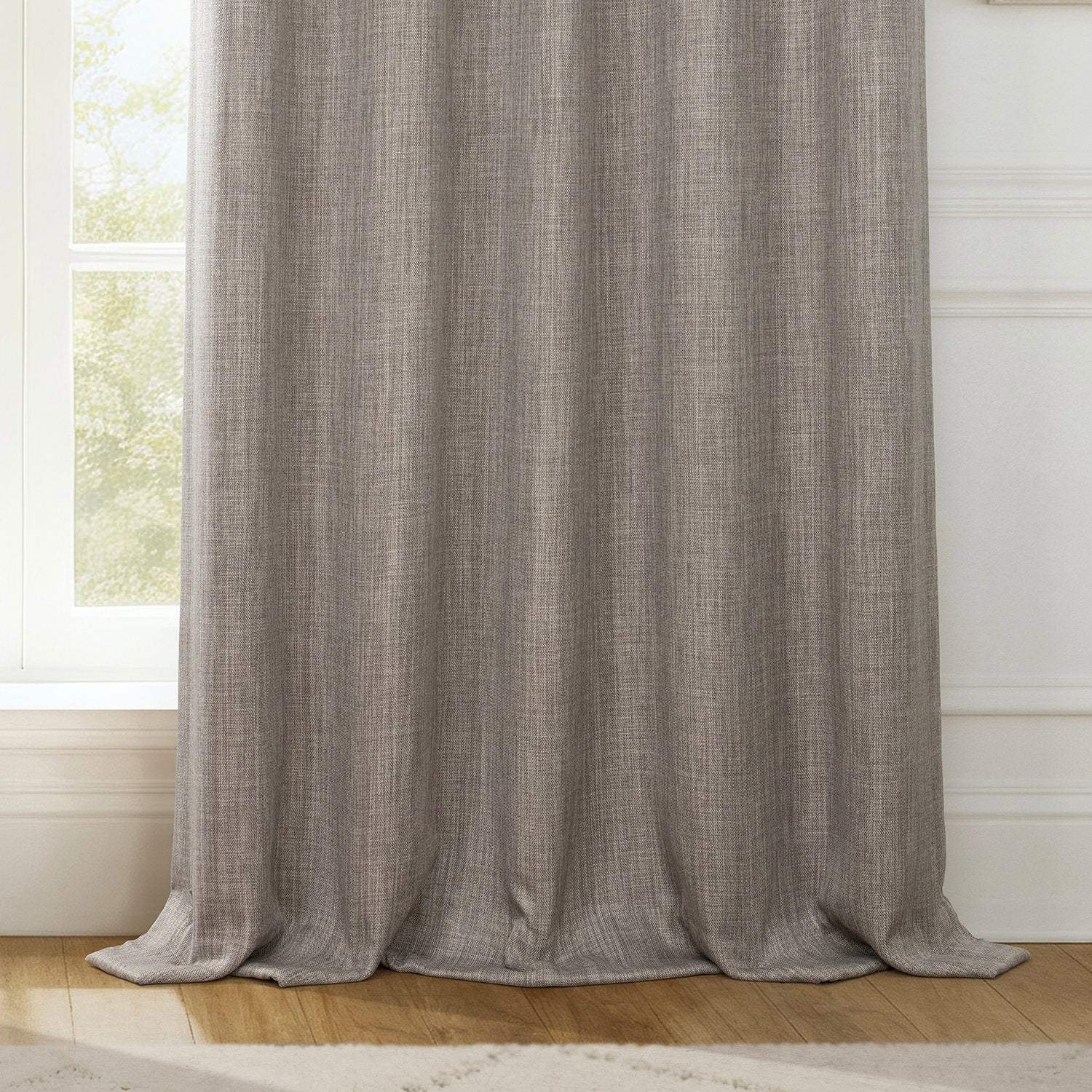 Mink Grommet Textured Faux Linen Room Darkening Curtain - Image 4