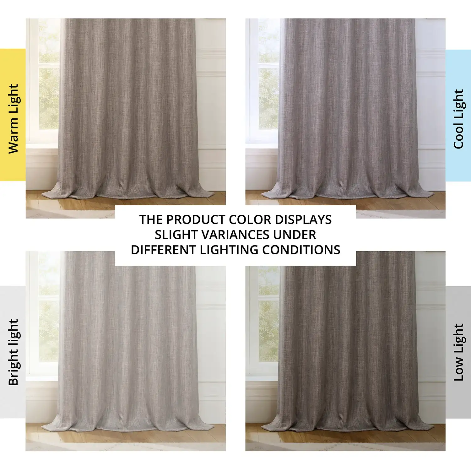 Mink Grommet Textured Faux Linen Room Darkening Curtain - Image 5