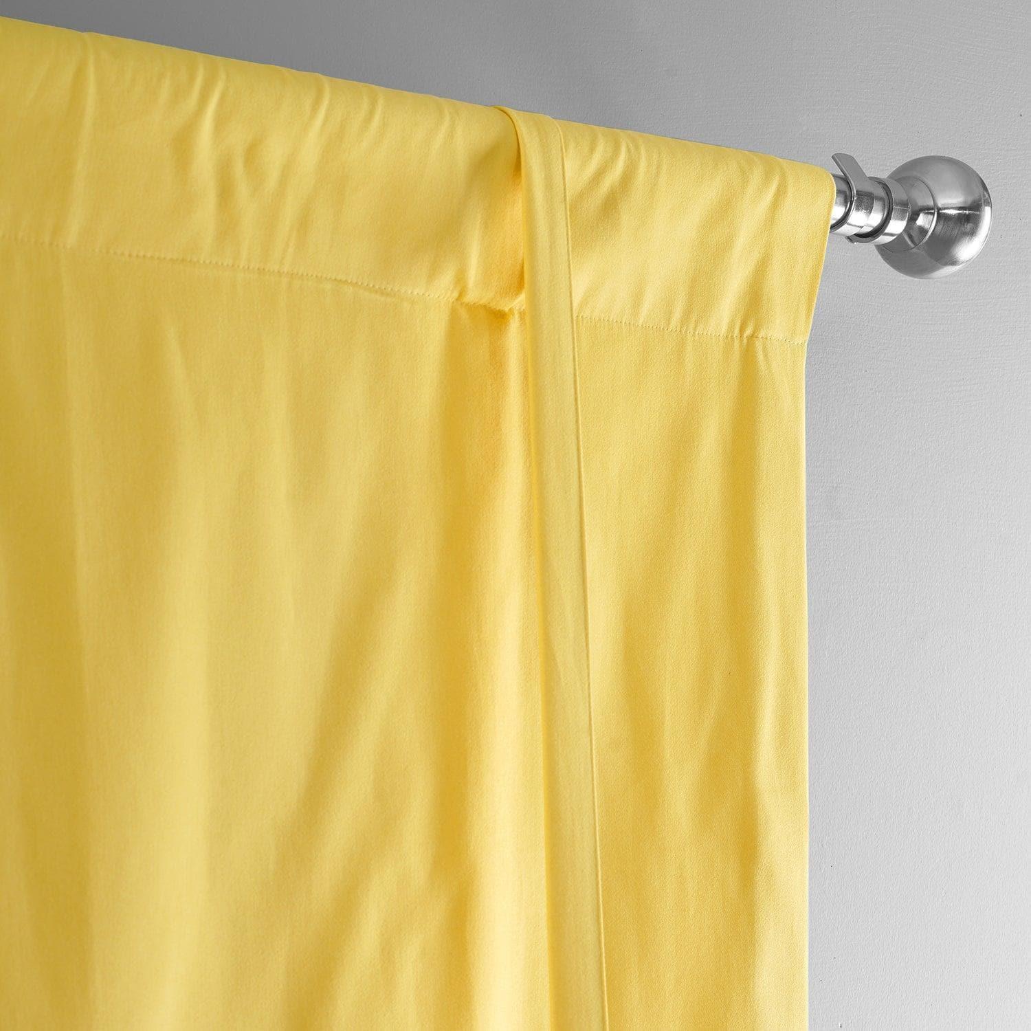 Mustard Yellow Solid Cotton Room Darkening Tie-Up Window Shade - Image 3