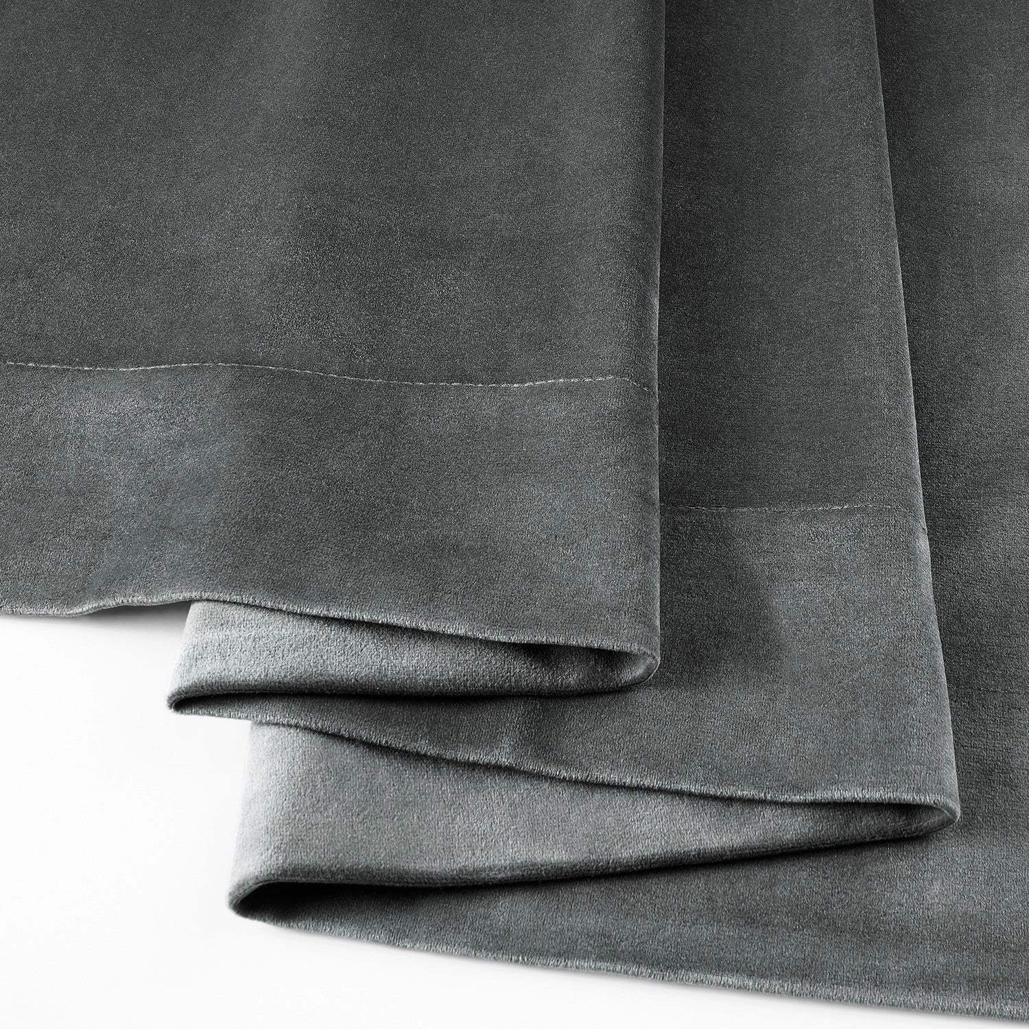 Natural Grey Signature Velvet Custom Curtain - Image 4