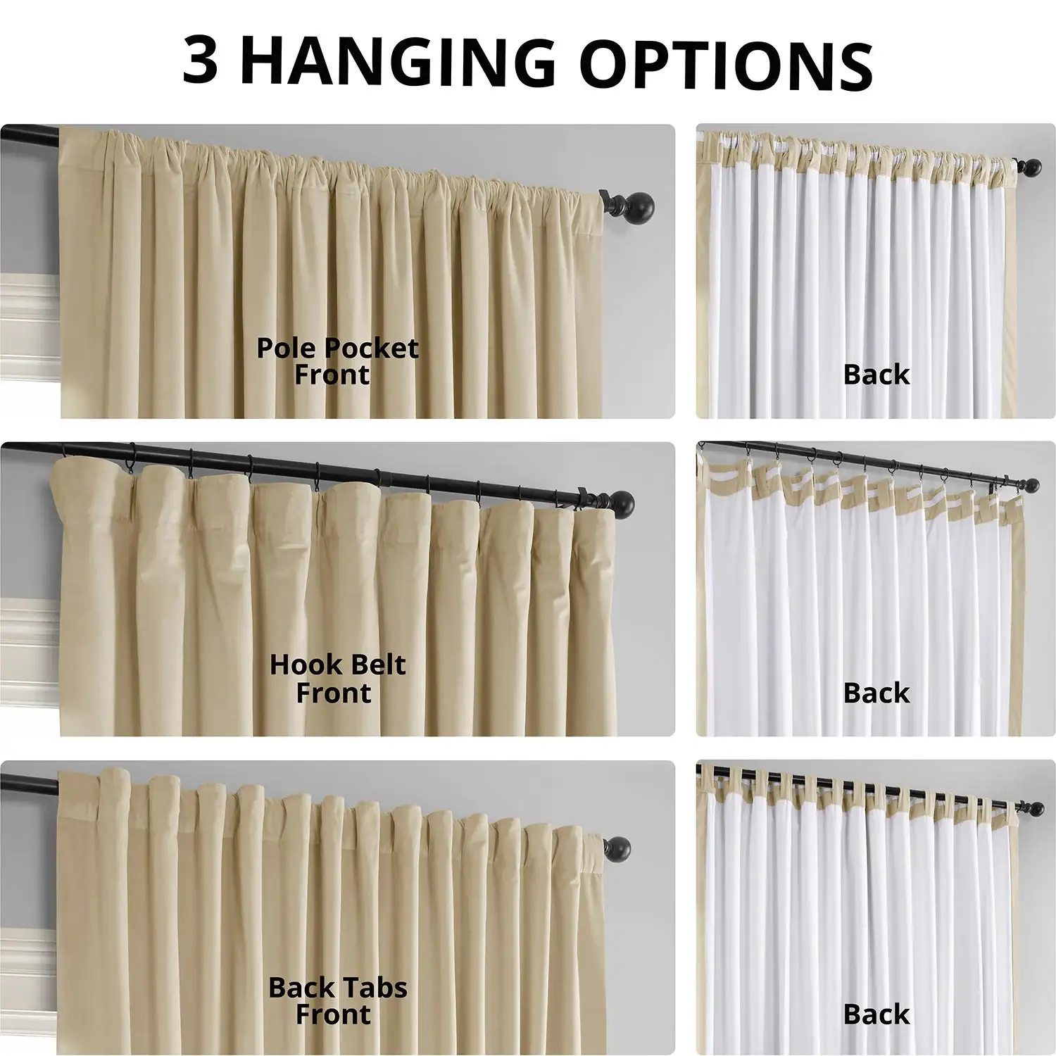 Neutral Ground Signature Extra Wide Velvet Blackout Curtain - Image 2