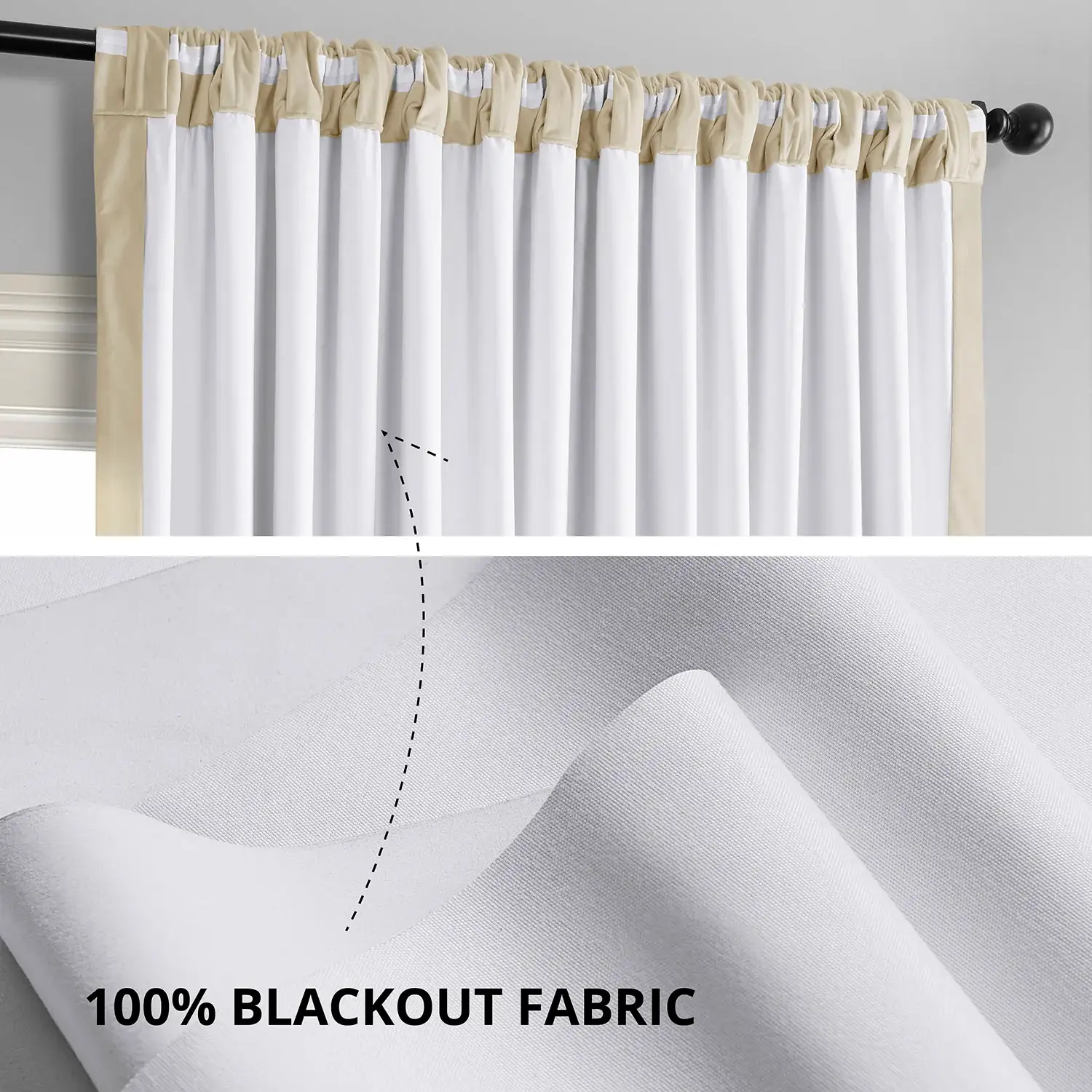Neutral Ground Signature Extra Wide Velvet Blackout Curtain - Image 3