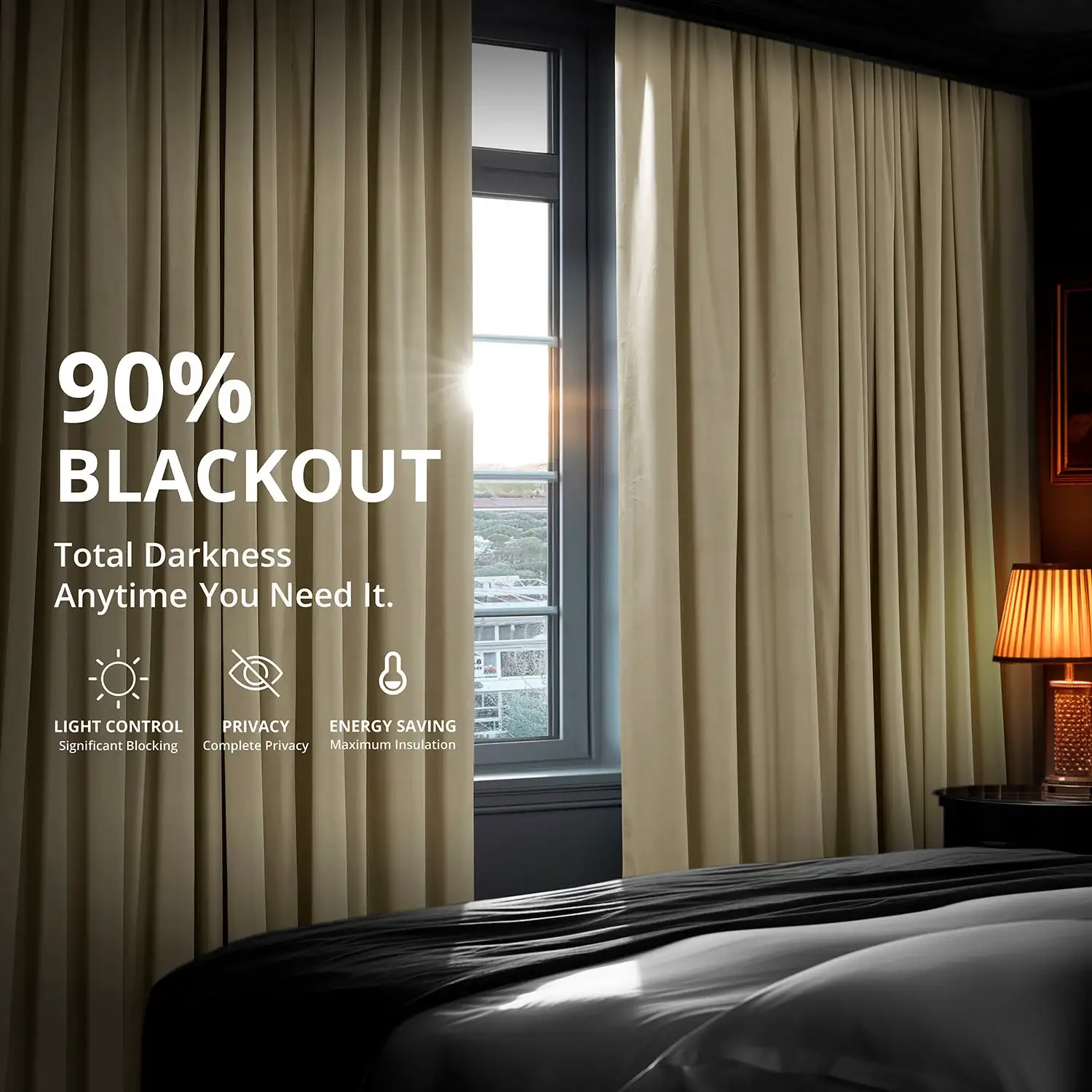 Neutral Ground Signature Extra Wide Velvet Blackout Curtain - Image 4