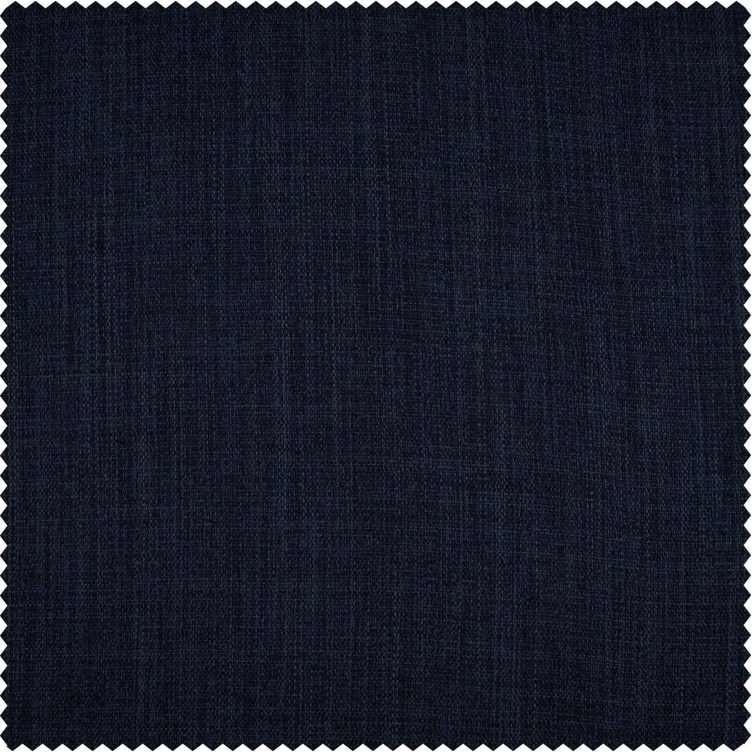 Nightfall Navy Textured Faux Linen Custom Curtain - Image 2