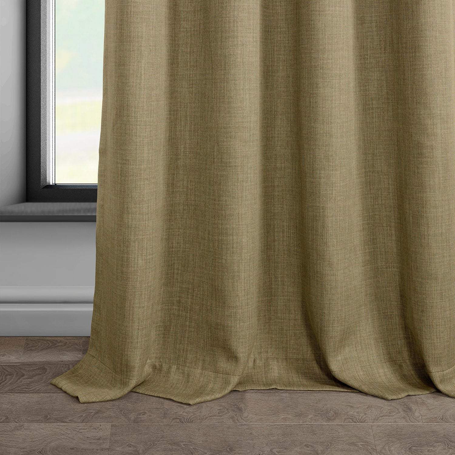 Nomad Tan Textured Faux Linen Custom Curtain - Image 3