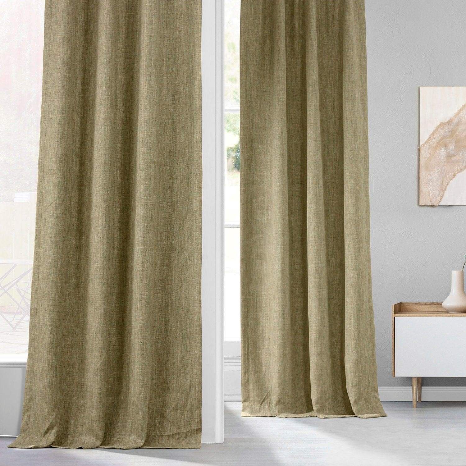 Nomad Tan Textured Faux Linen Custom Curtain - Image 4