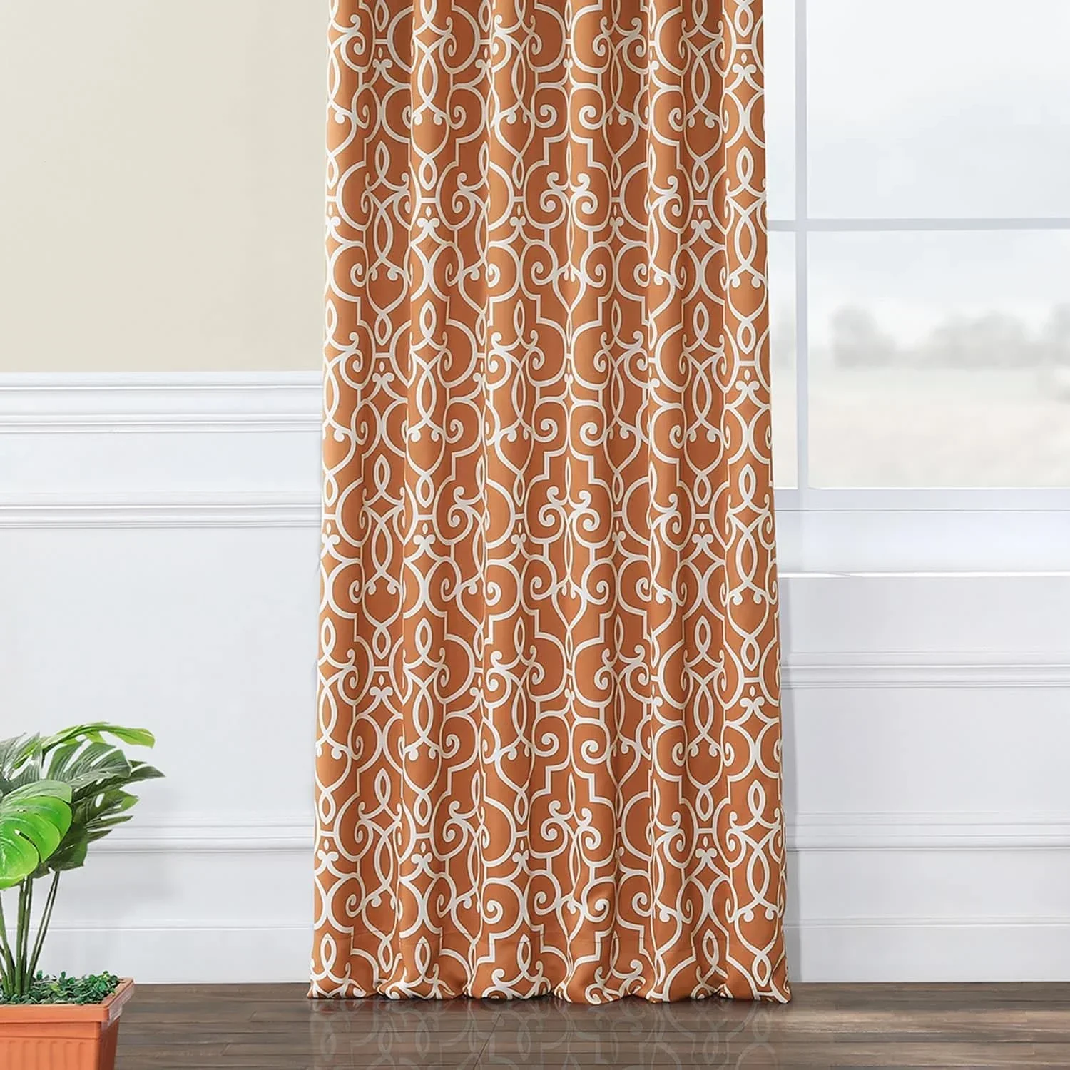 Nouveau Rust Geometric Room Darkening Curtain - Image 6