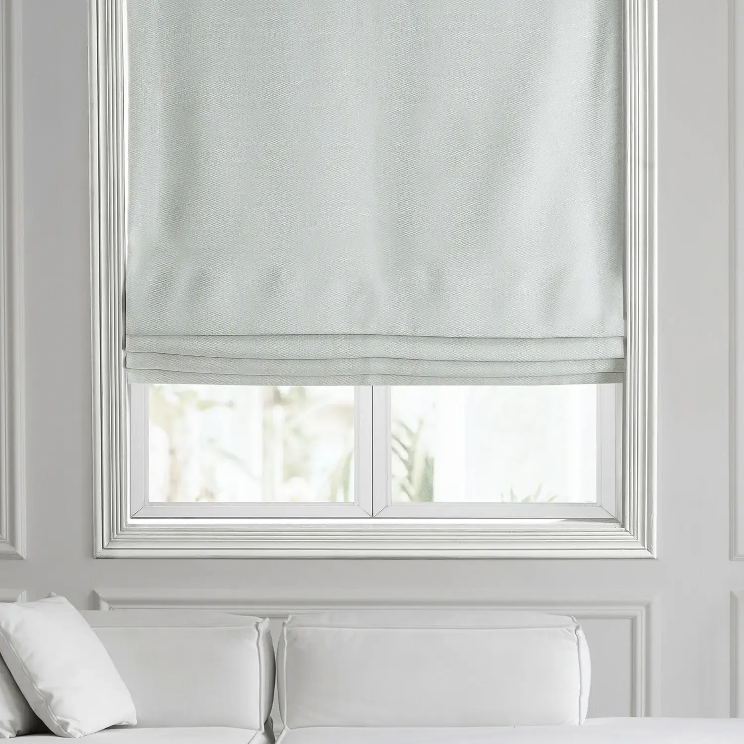 Oyster Textured Faux Linen Roman Shade