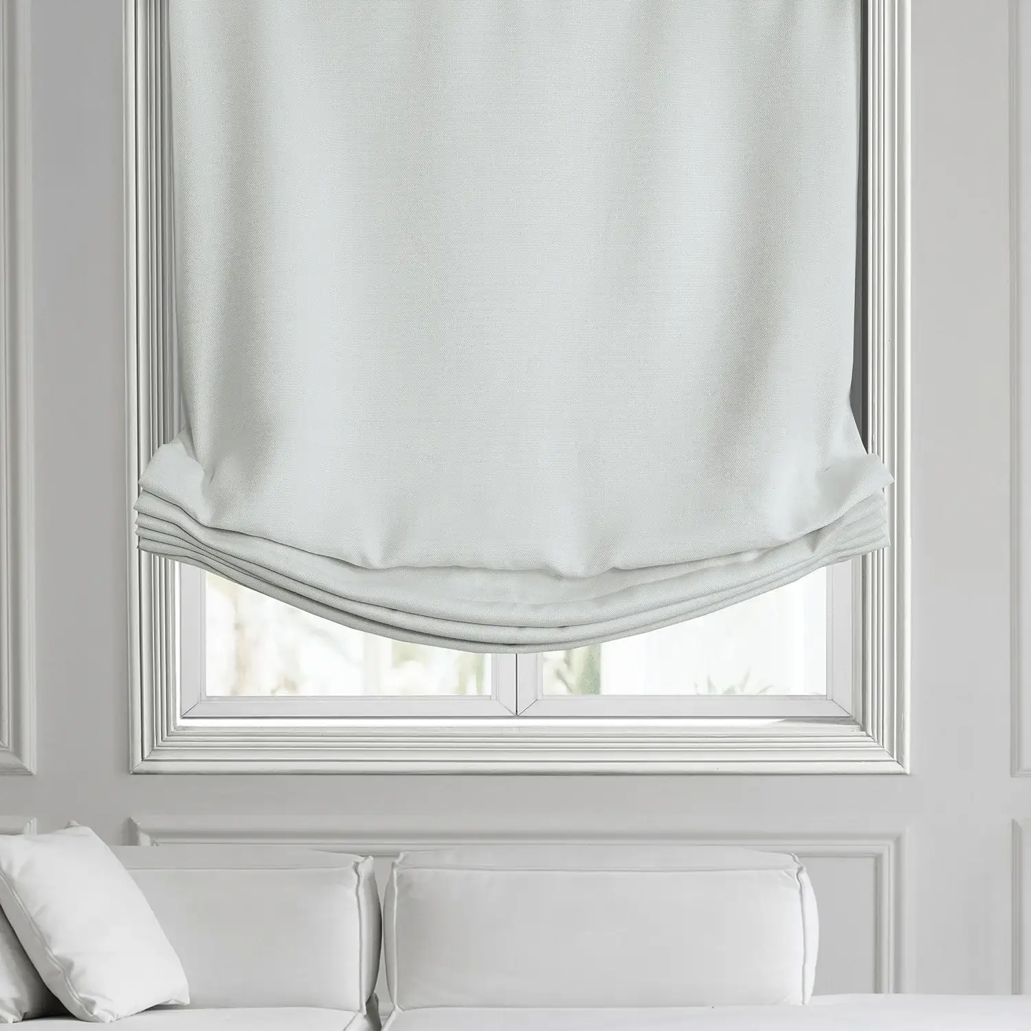 Oyster Textured Faux Linen Roman Shade - Image 2