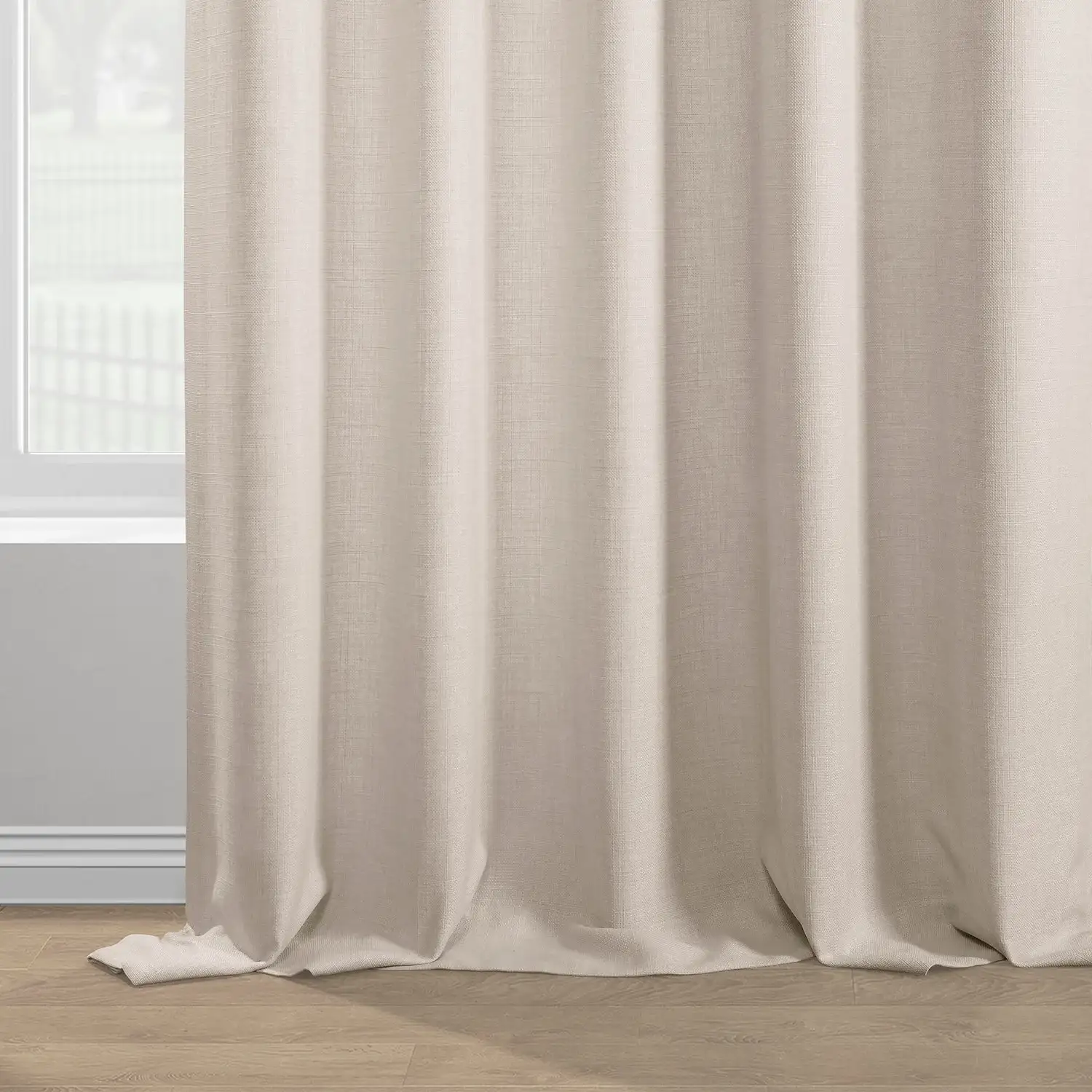 Parchment Cream Italian Faux Linen Custom Curtain - Image 3
