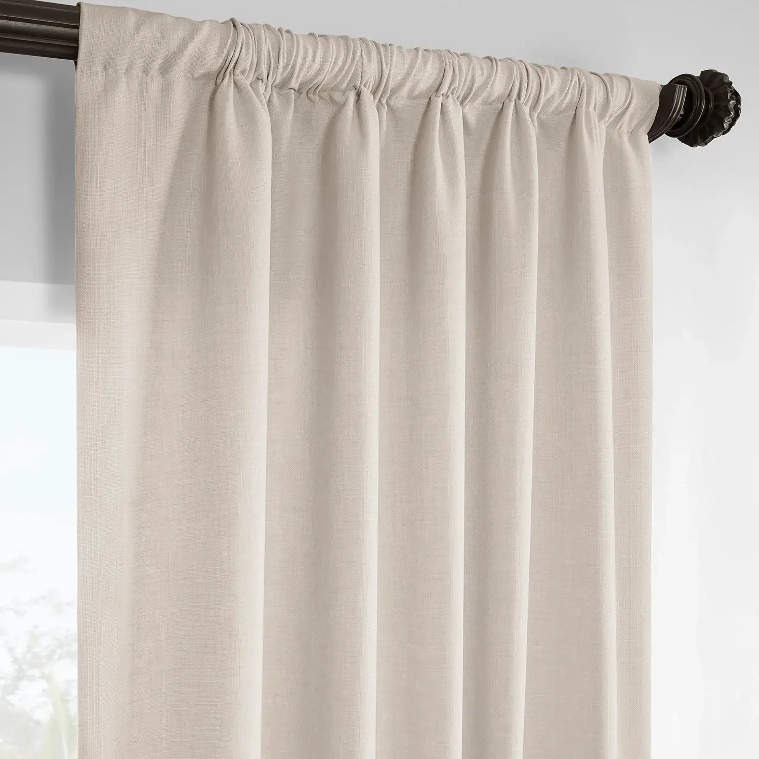 Parchment Cream Italian Faux Linen Custom Curtain - Image 4
