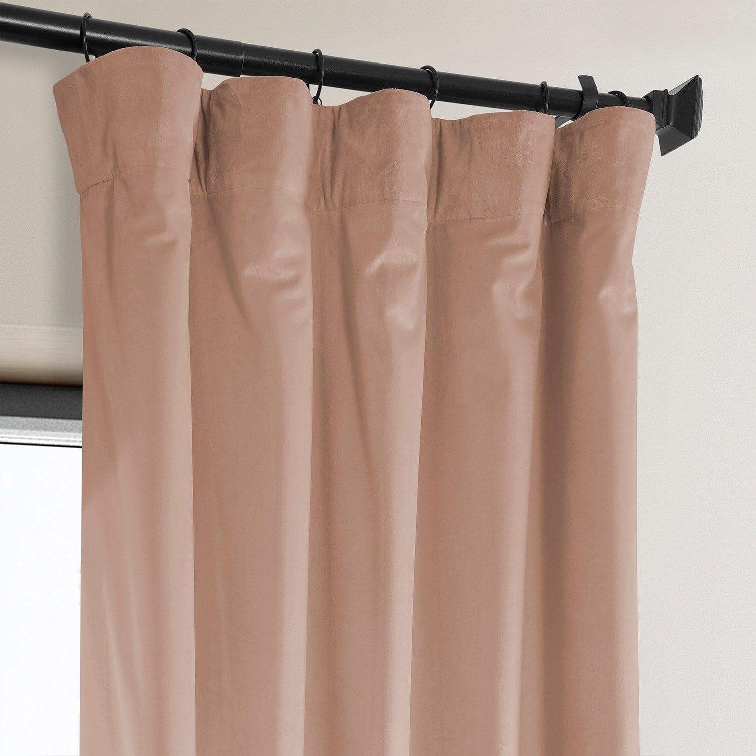 Peach Blossom Heritage Plush Velvet Room Darkening Curtain - Image 2