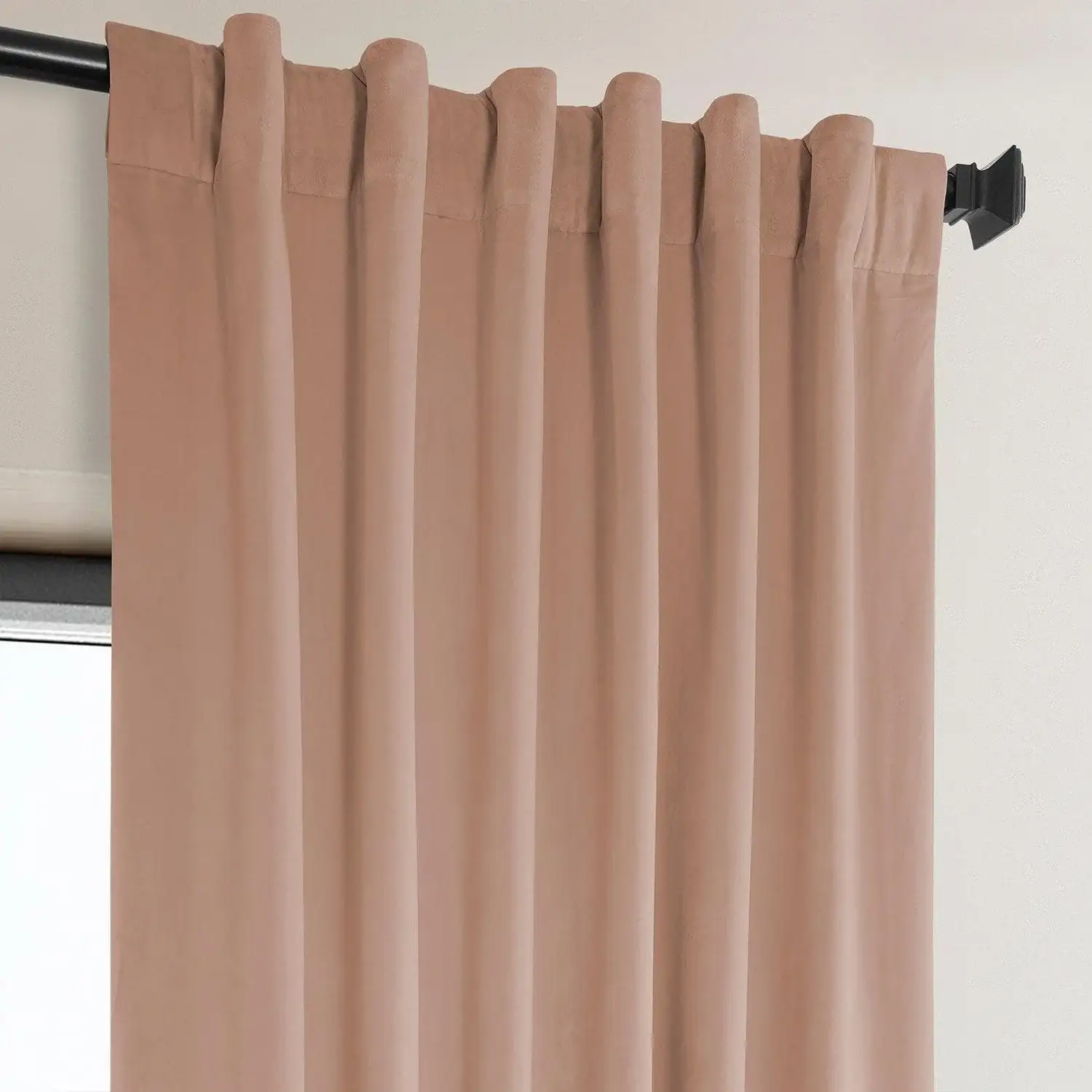 Peach Blossom Heritage Plush Velvet Room Darkening Curtain - Image 3