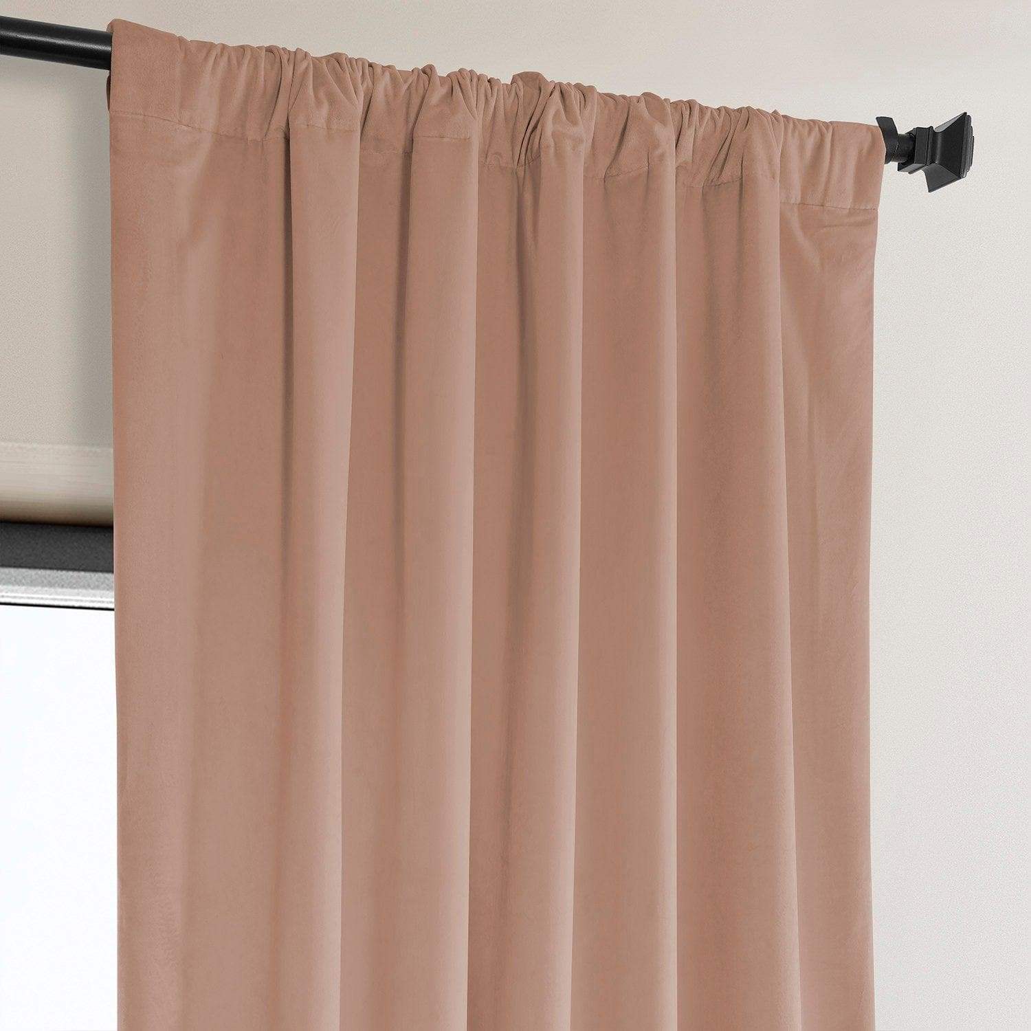 Peach Blossom Heritage Plush Velvet Room Darkening Curtain - Image 4