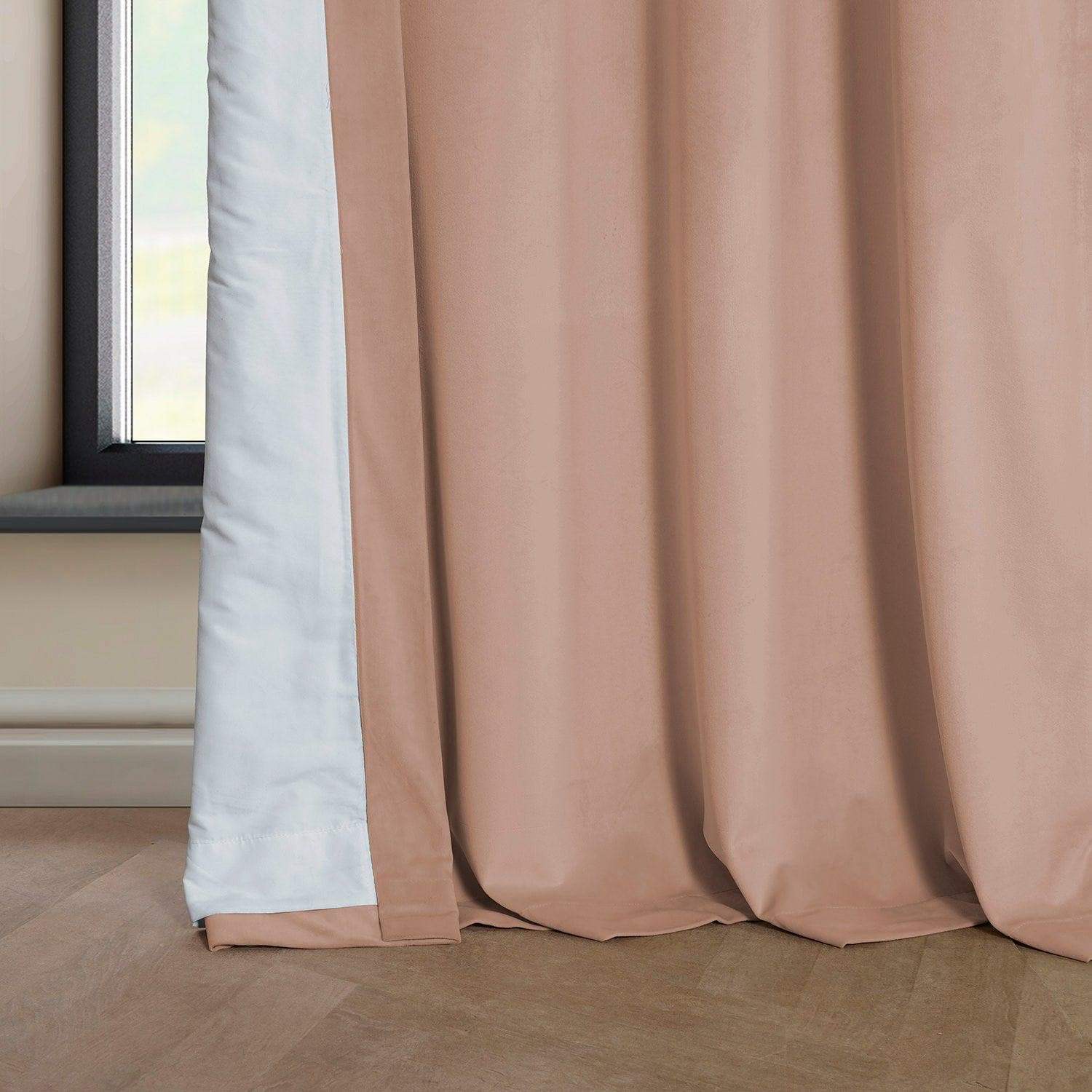 Peach Blossom Heritage Plush Velvet Room Darkening Curtain - Image 5