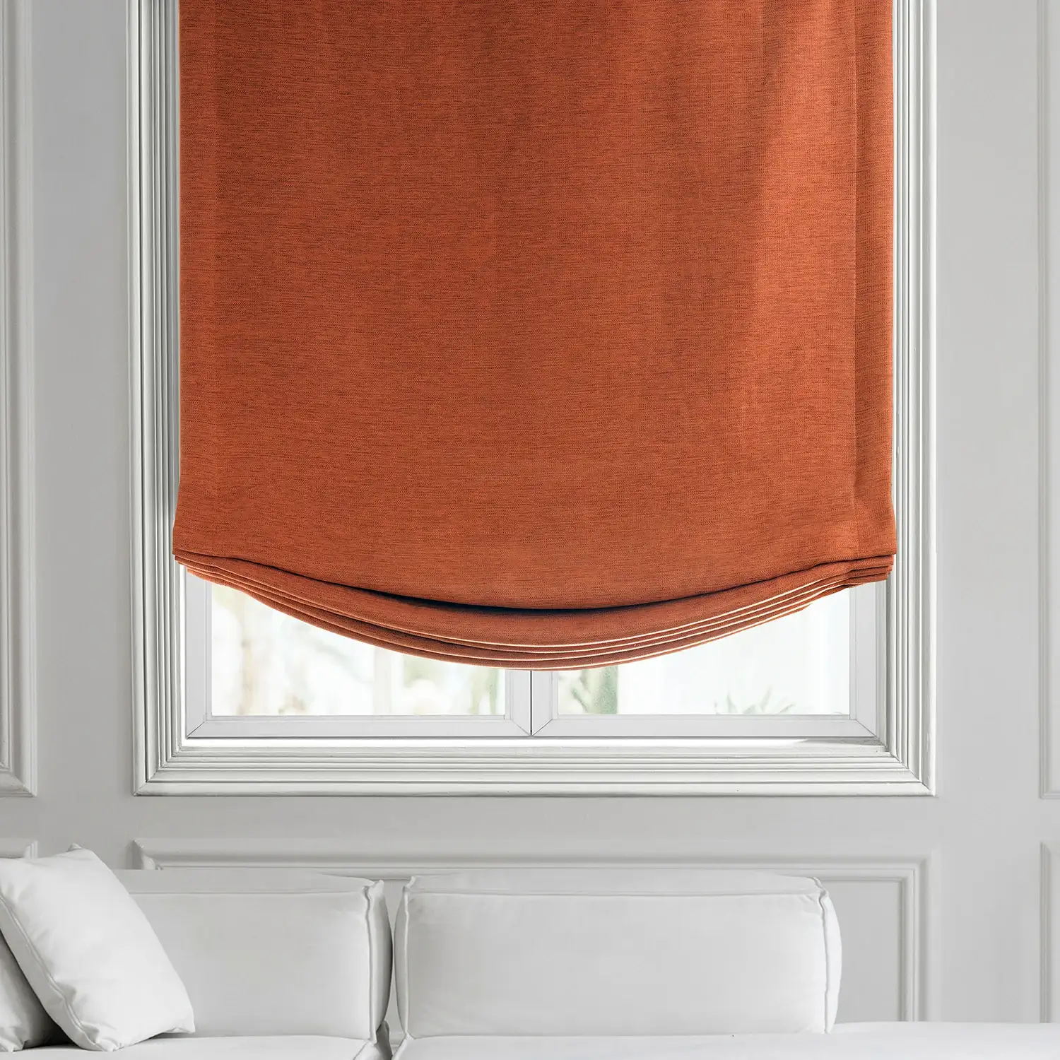 Persimmon Bellino Textured Faux Linen Roman Shade - Image 2