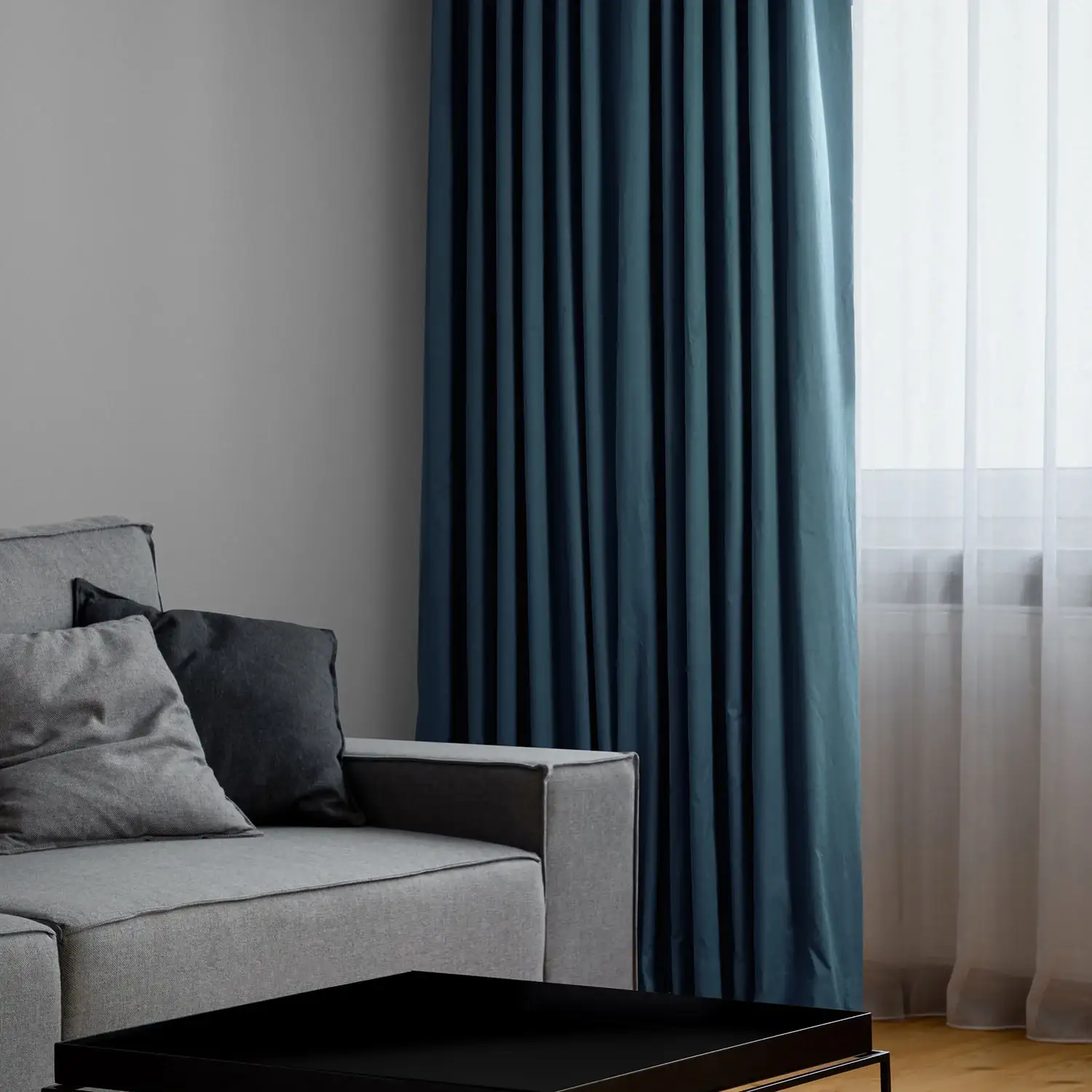 Polo Navy Solid Cotton Custom Curtain - Image 4