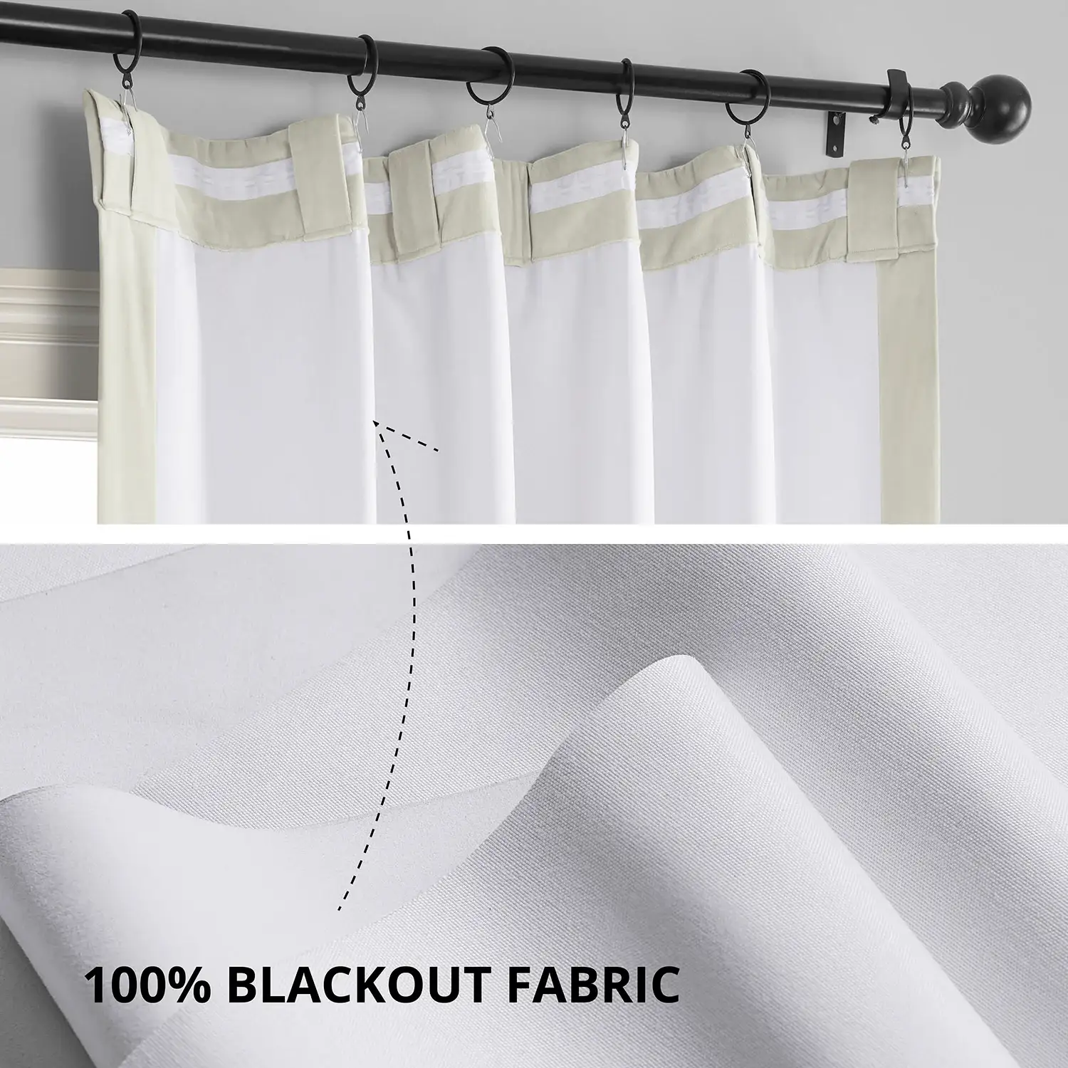 Porcelain White Signature Velvet Blackout Curtain - Image 3