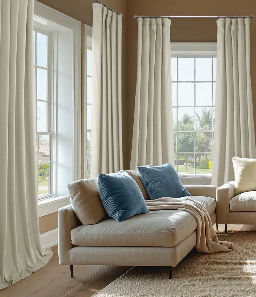 Porcelain White Signature Velvet Custom Curtain - Image 3
