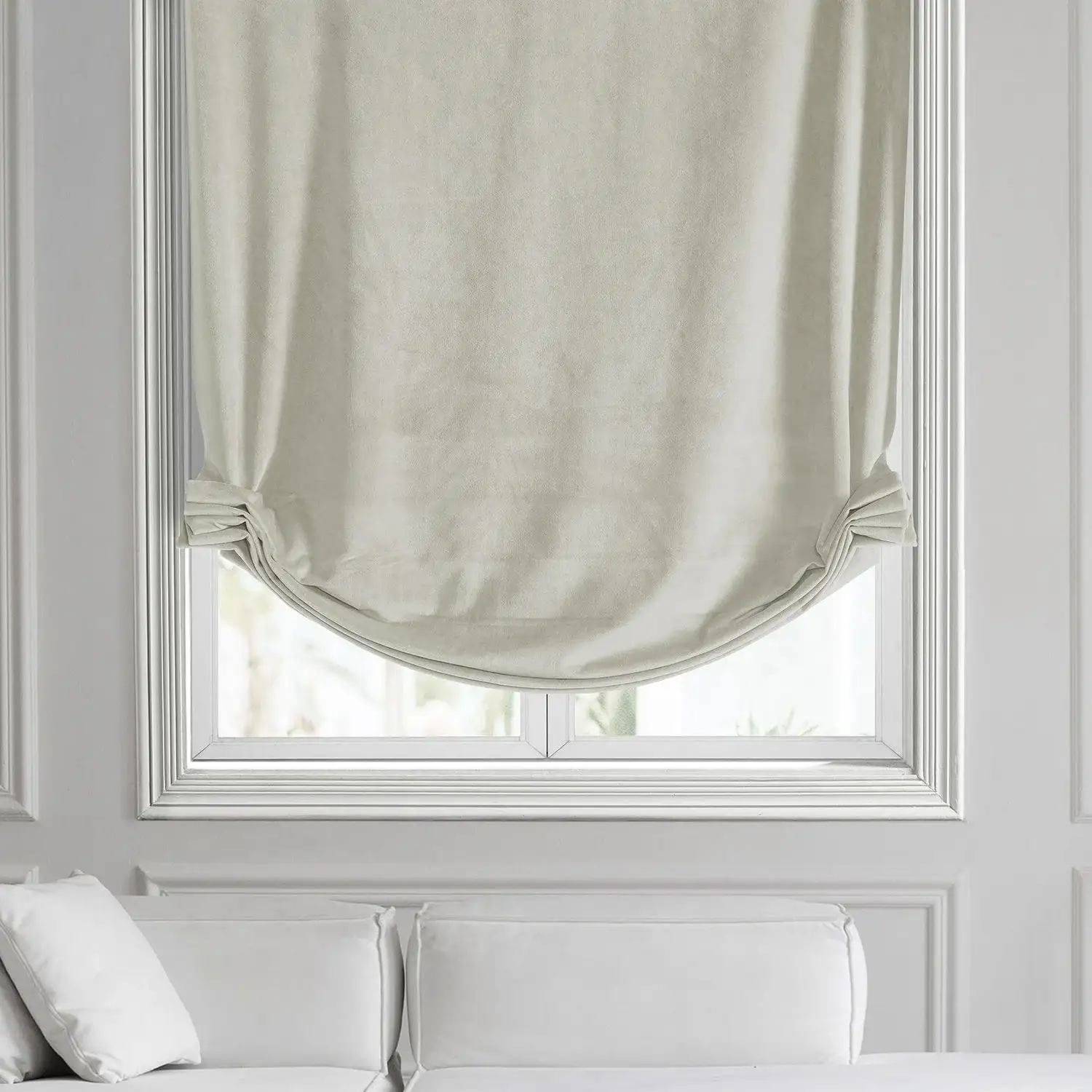 Porcelain White Signature Velvet Roman Shade - Image 2