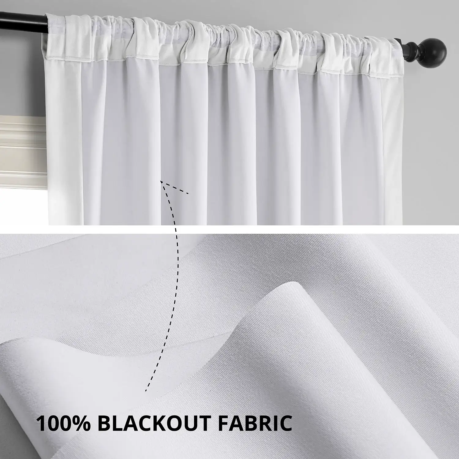 Primary White Signature Velvet Blackout Curtain - Image 3