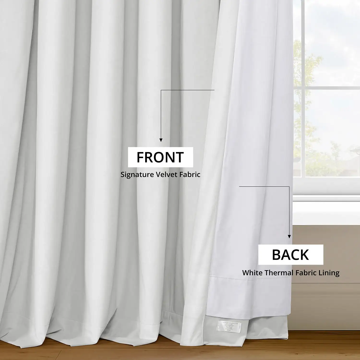 Primary White Signature Velvet Blackout Curtain - Image 6