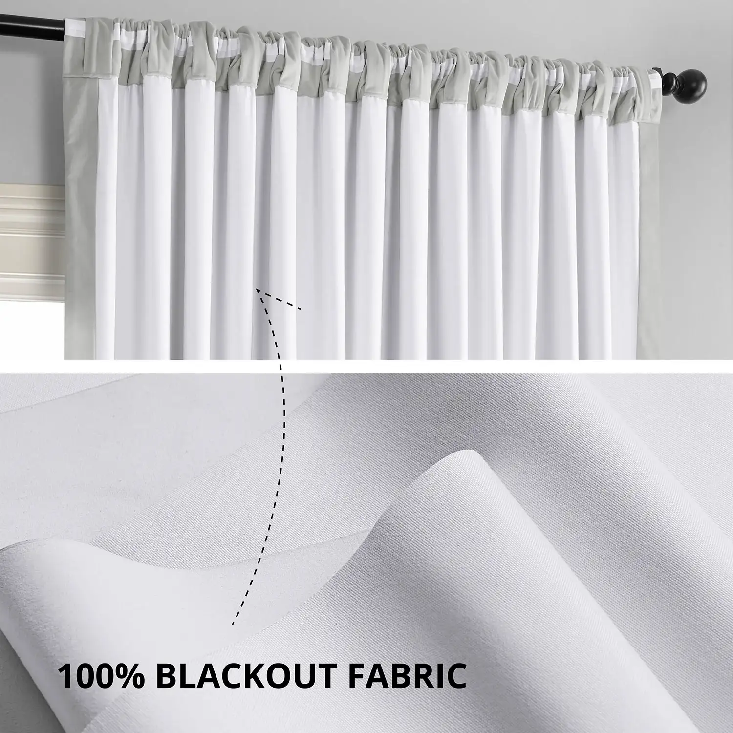 Reflection Grey Signature Extra Wide Velvet Blackout Curtain - Image 3
