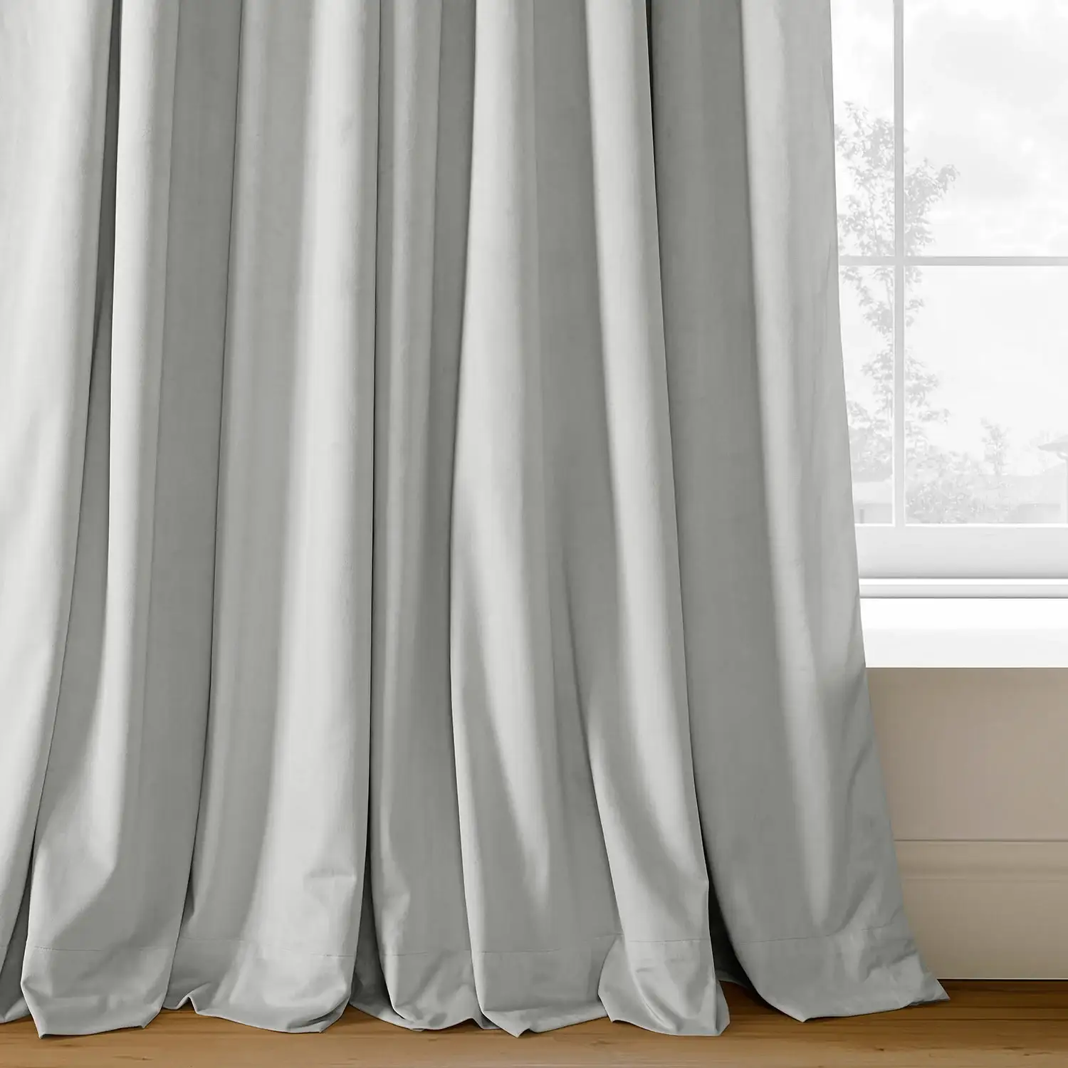 Reflection Grey Signature Velvet Custom Curtain - Image 3