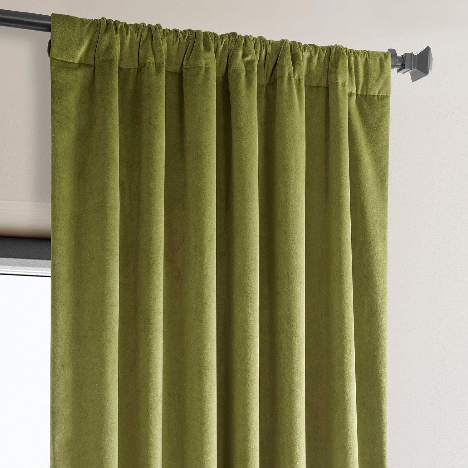 Retro Green Heritage Plush Velvet Room Darkening Curtain - Image 4