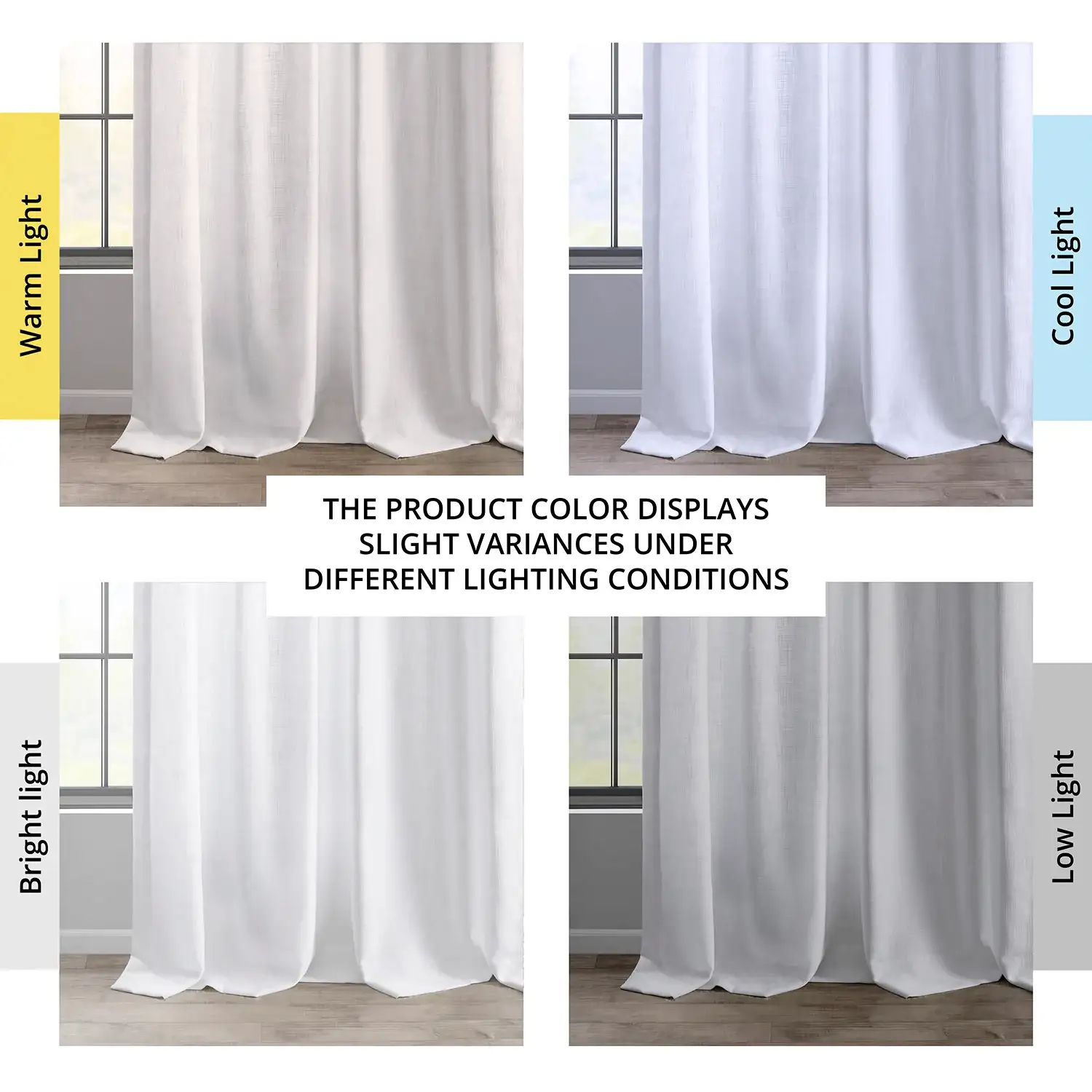 Rice White Heavy Faux Linen Semi-Sheer Curtain - Image 6