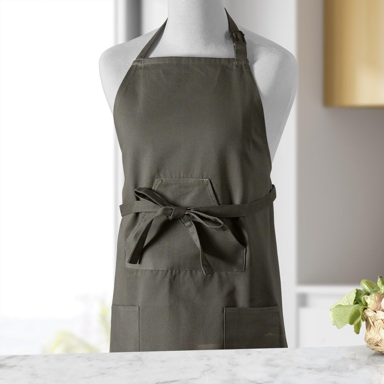 River Rock Grey Solid Cotton Apron - Image 2