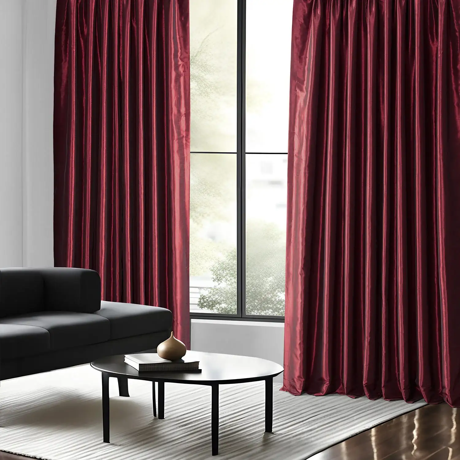 Ruby Vintage Textured Faux Dupioni Silk Custom Curtain - Image 3