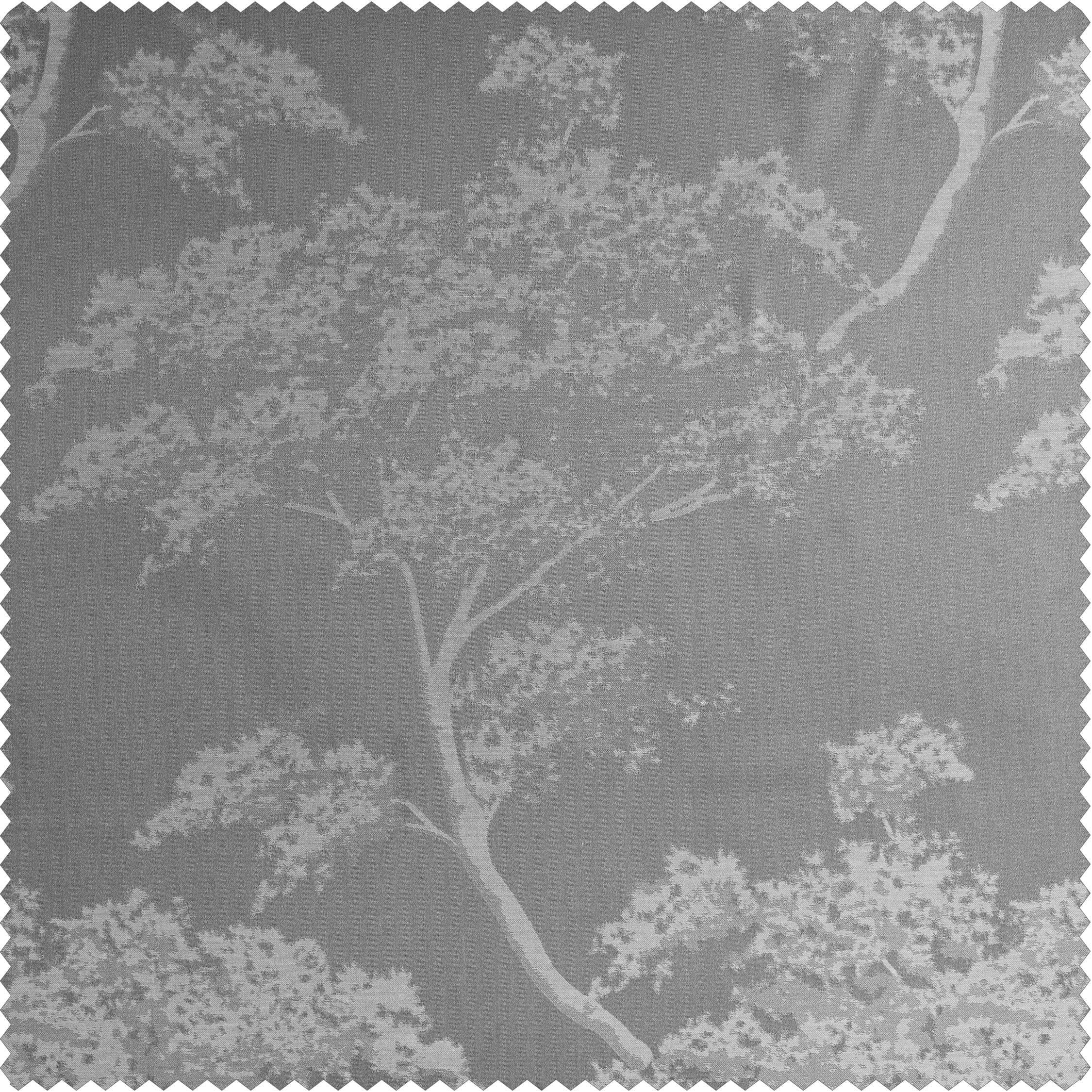 Sequoia Silver Grey Floral Faux Silk Jacquard Swatch