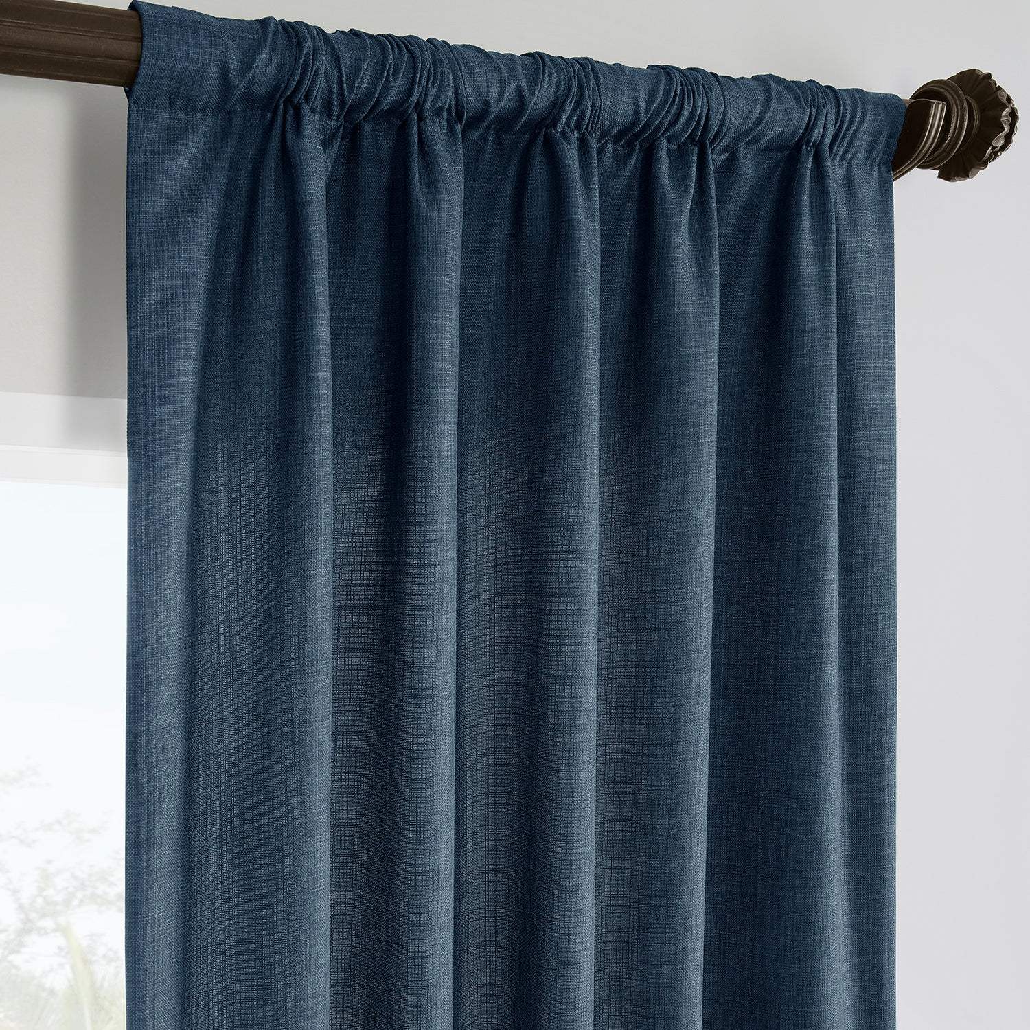 Sergeants Blue Italian Faux Linen Custom Curtain - Image 4
