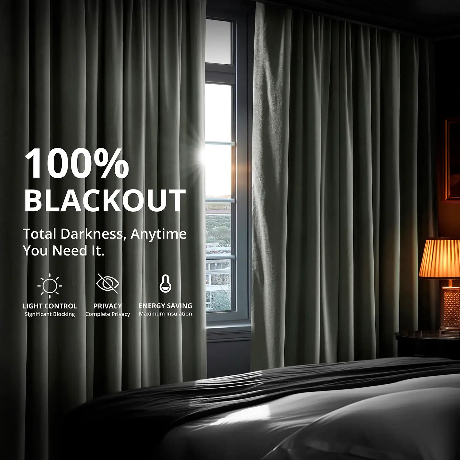 Silver Grey Grommet Signature Velvet Blackout Curtain - Image 4