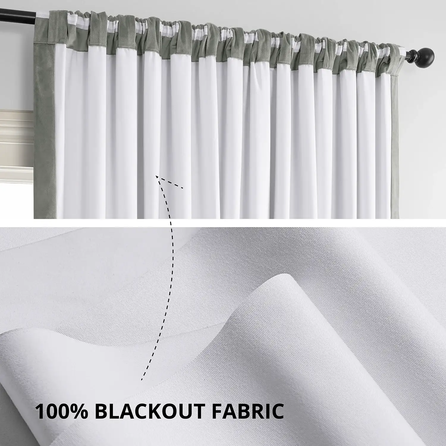 Silver Grey Signature Extra Wide Velvet Blackout Curtain - Image 3