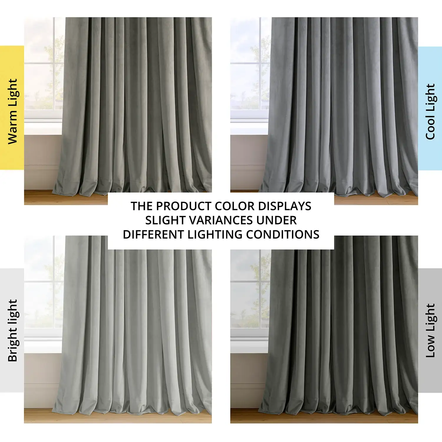 Silver Grey Signature Extra Wide Velvet Blackout Curtain - Image 7