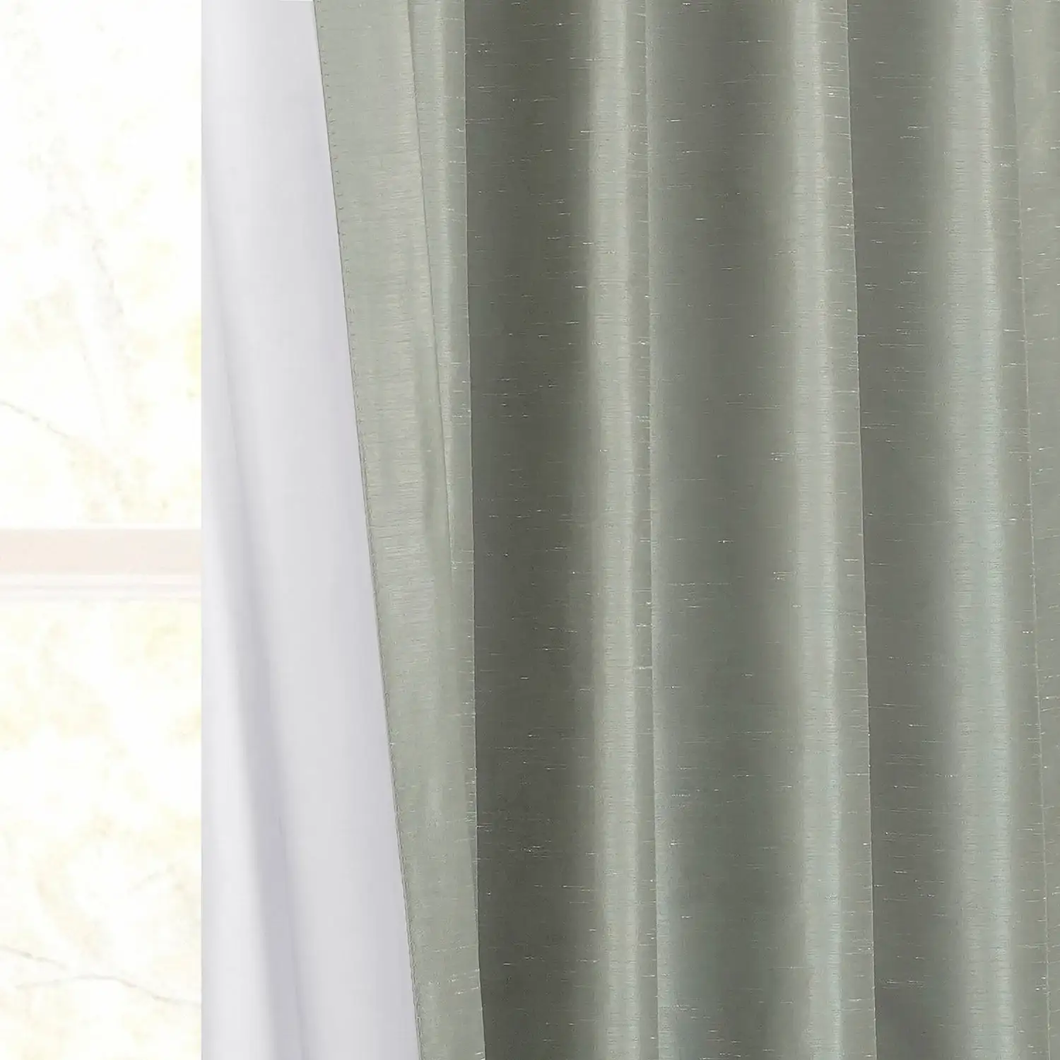 Silver Grommet Vintage Textured Faux Dupioni Silk Blackout Curtain - Image 3