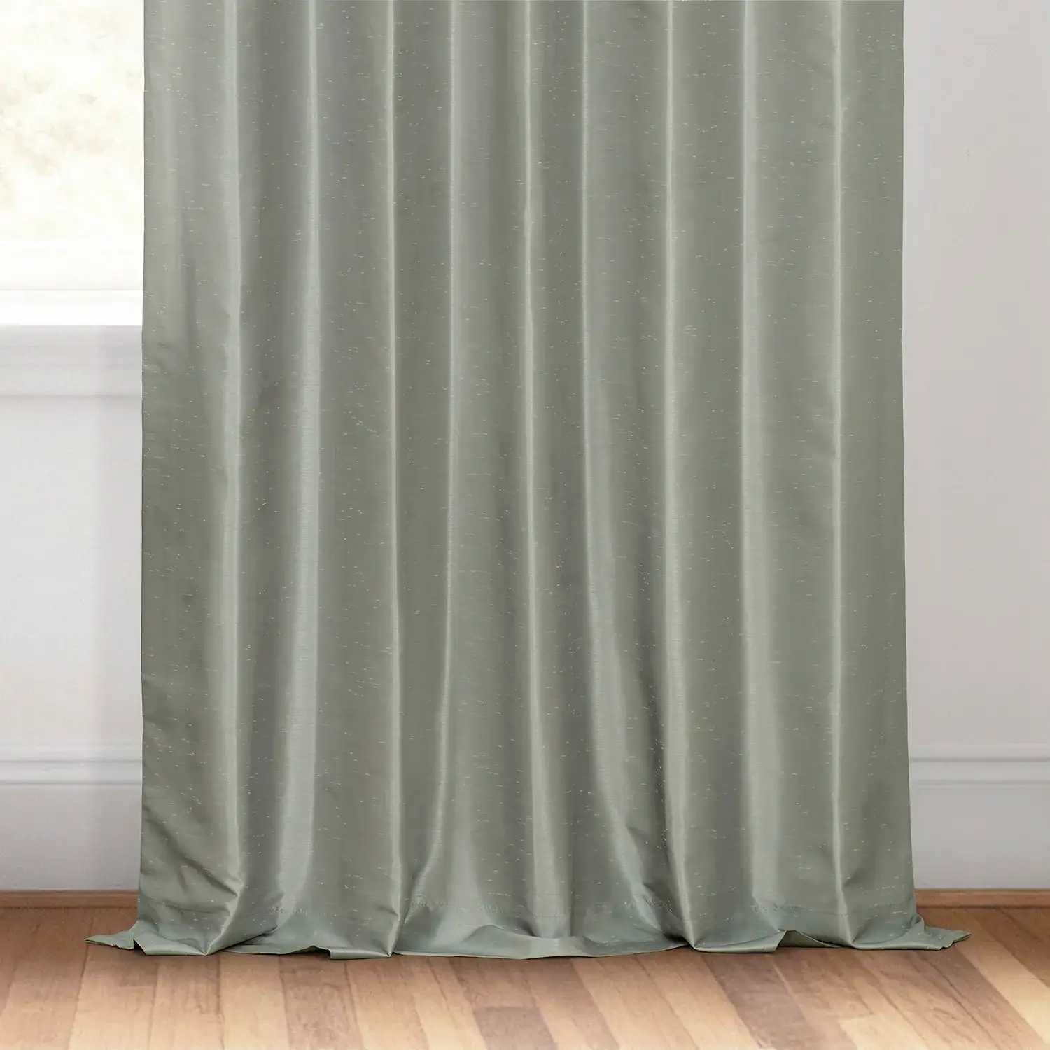 Silver Grommet Vintage Textured Faux Dupioni Silk Blackout Curtain - Image 4